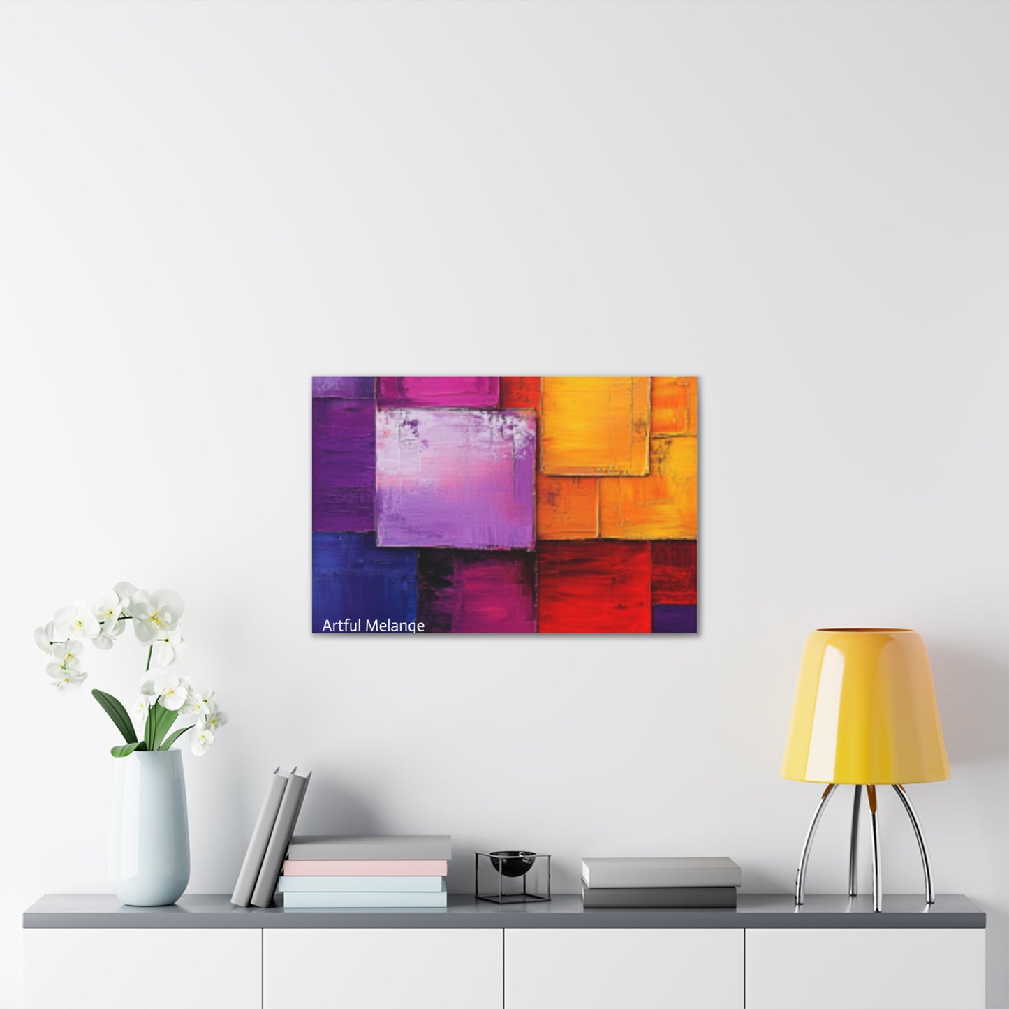 Acrylic Abstract Canvas Print - Homage to the Divine Nine/Red White Purple and Gold 8