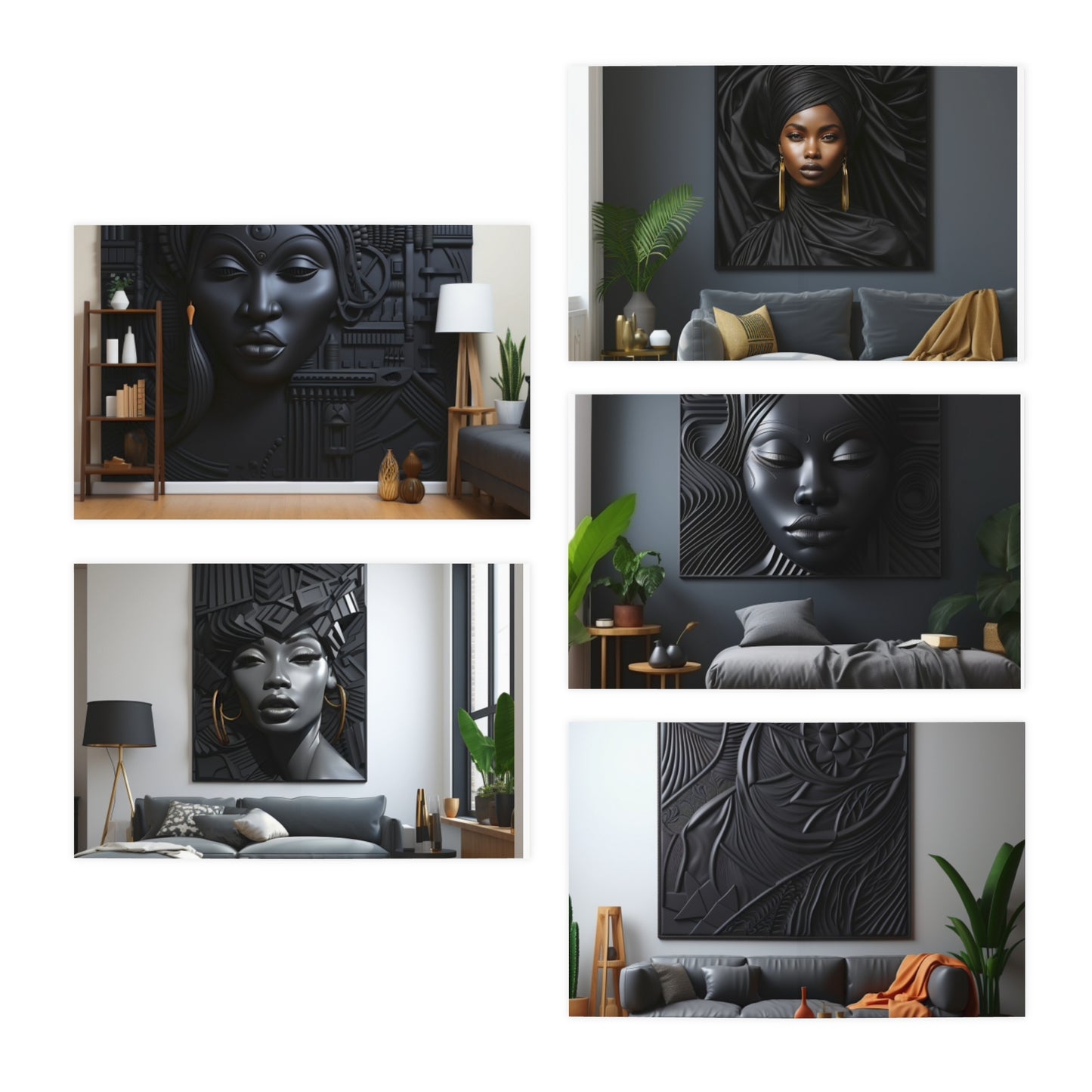 African Art Inspired Note Card Set (5-Pack)