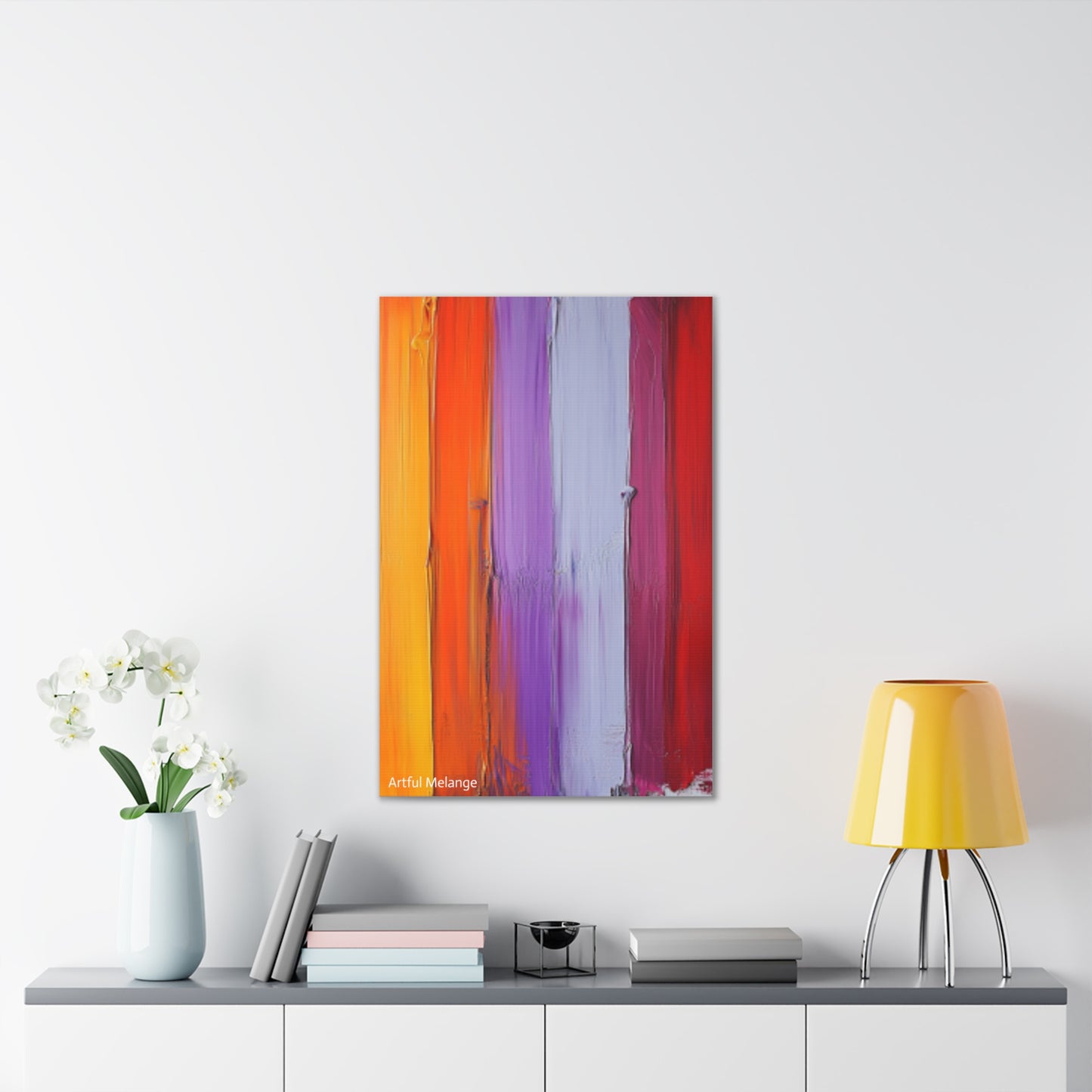 Acrylic Abstract Canvas Print - Homage to the Divine Nine/Red White Purple and Gold 5