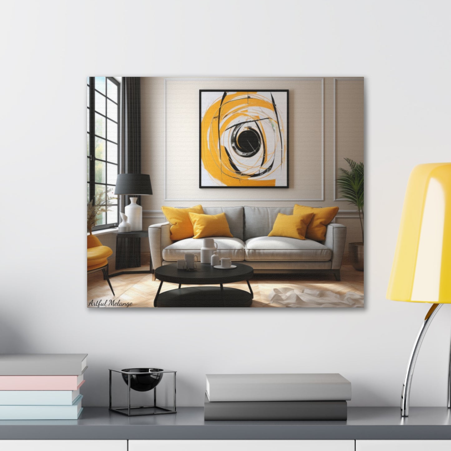 Timeless Elegance: Refined Yellow Hues Canvas Print for Sophisticated Living Spaces