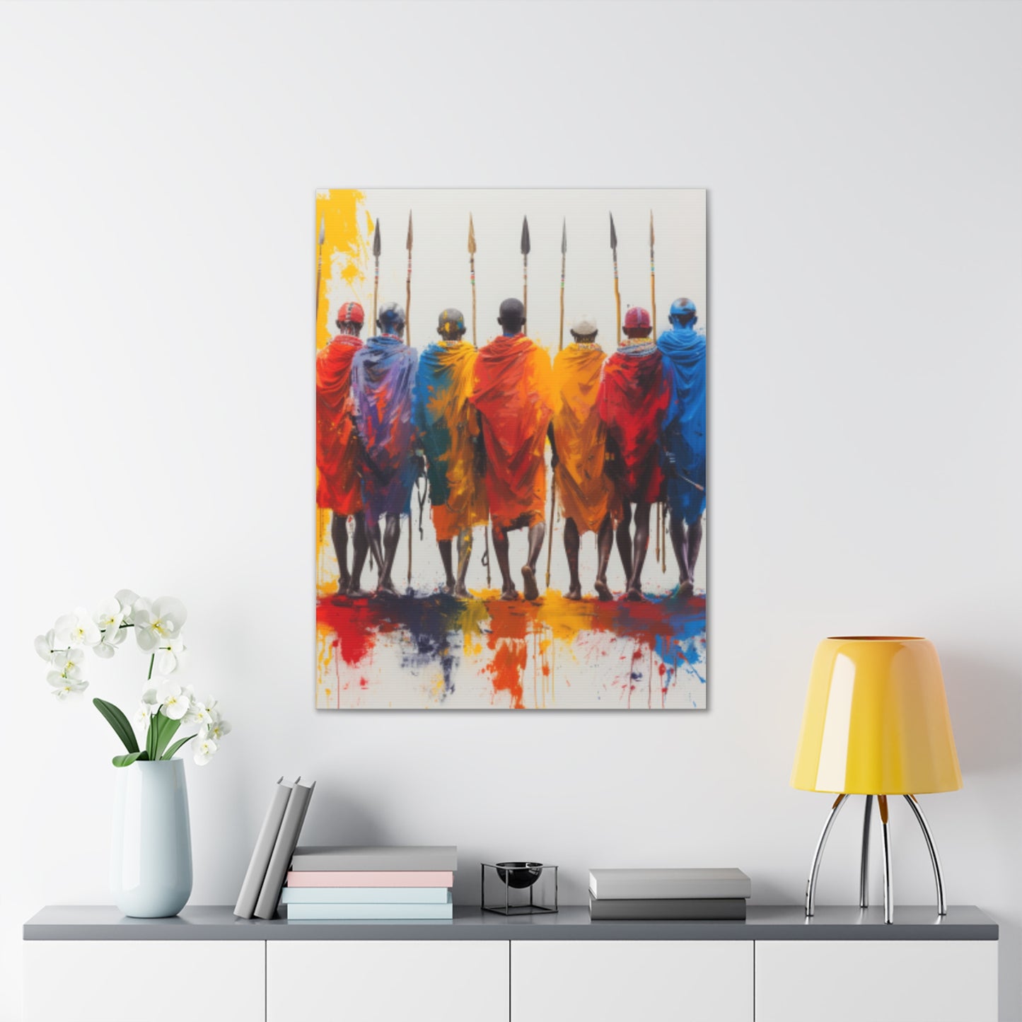 Masai Warriors Abstract Canvas Print