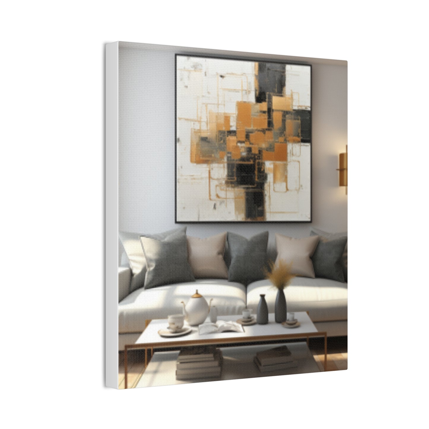 Gold and Black Elegance: A Symphony of Sophistication Canvas Print