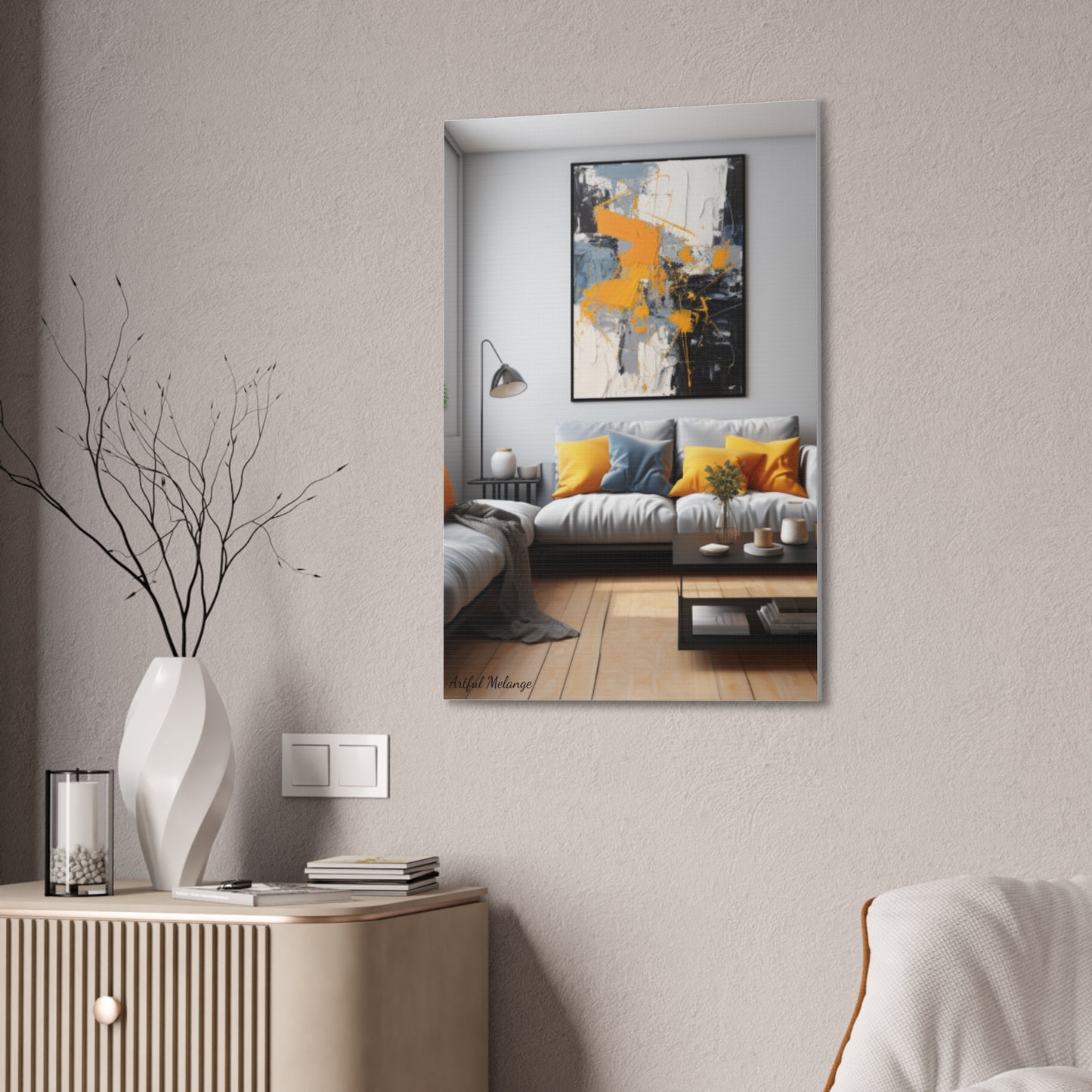 Timeless Elegance: Refined Yellow Hues Canvas Print for Sophisticated Living Spaces