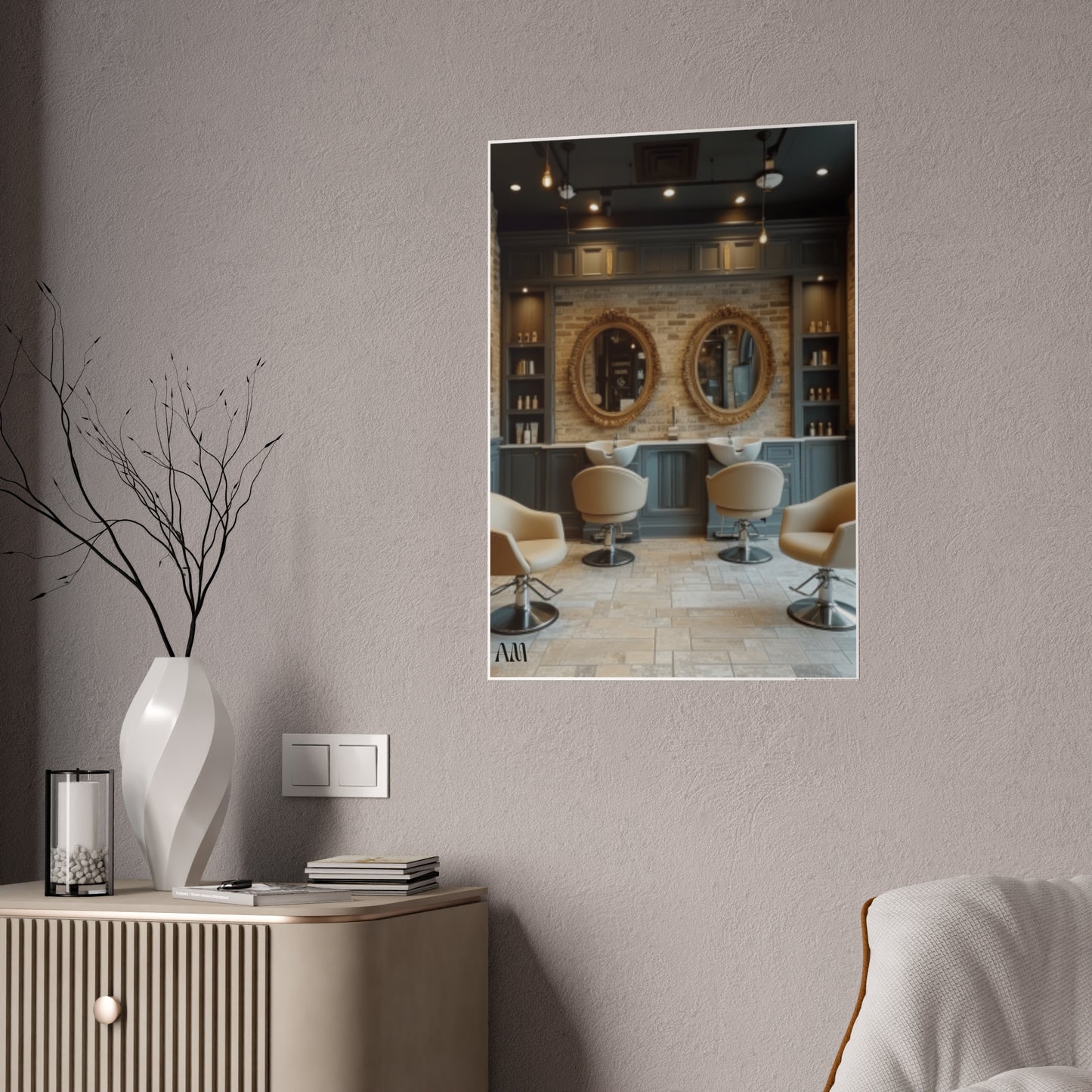 Black Hair Salon Interiors: Poster Prints Celebrating Style