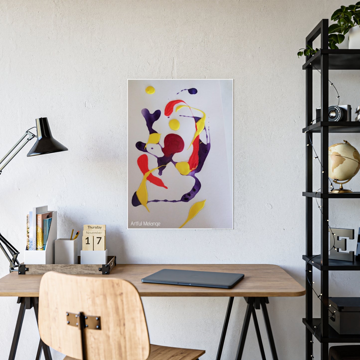 Gleaming Acrylic Abstract Poster: A Spectrum of Colorful Elegance