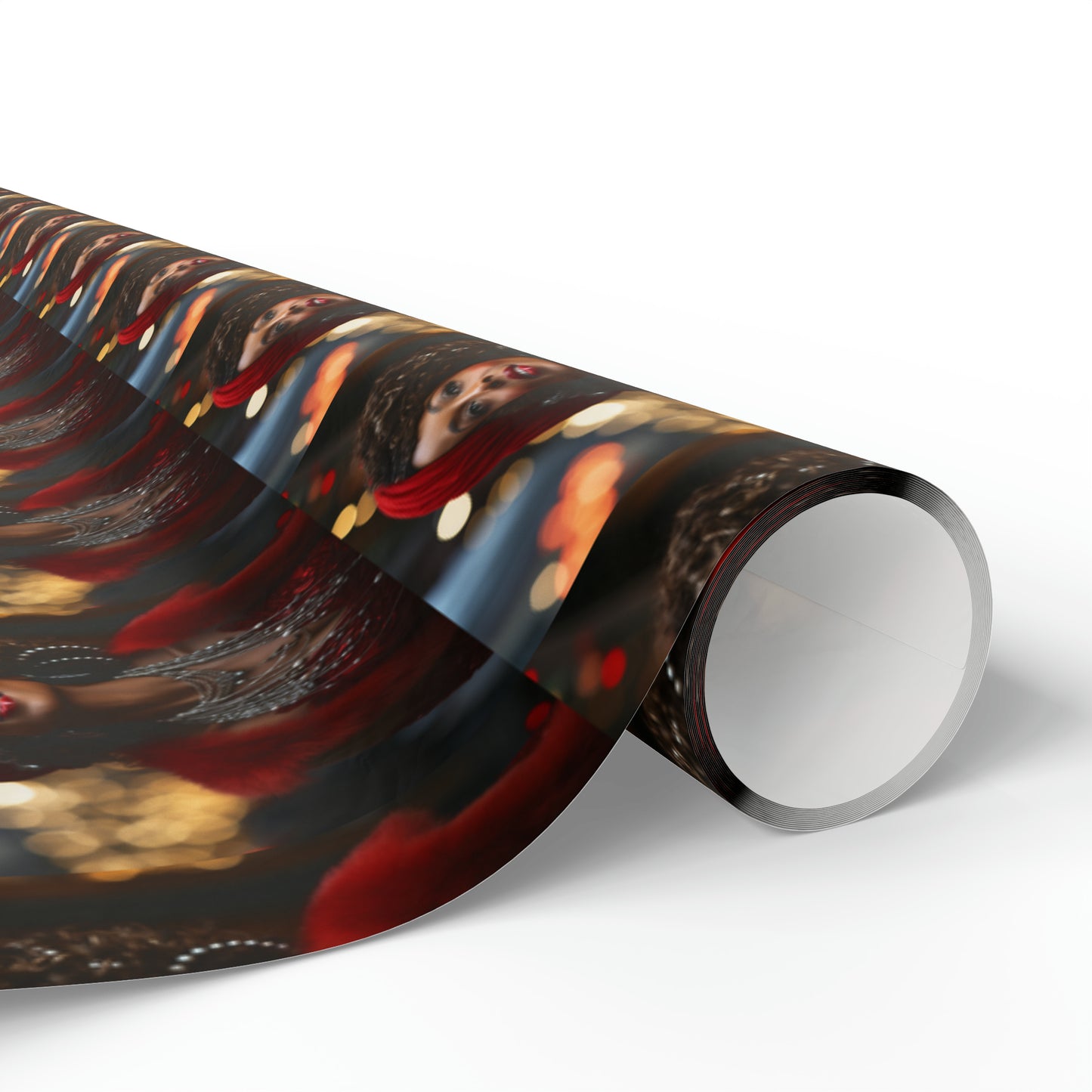 Afro-Centric Queen Claus Holiday Wrapping Paper - Dark & Rich Textured Design