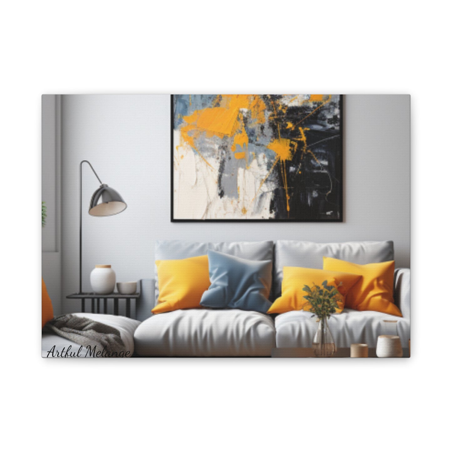 Timeless Elegance: Refined Yellow Hues Canvas Print for Sophisticated Living Spaces