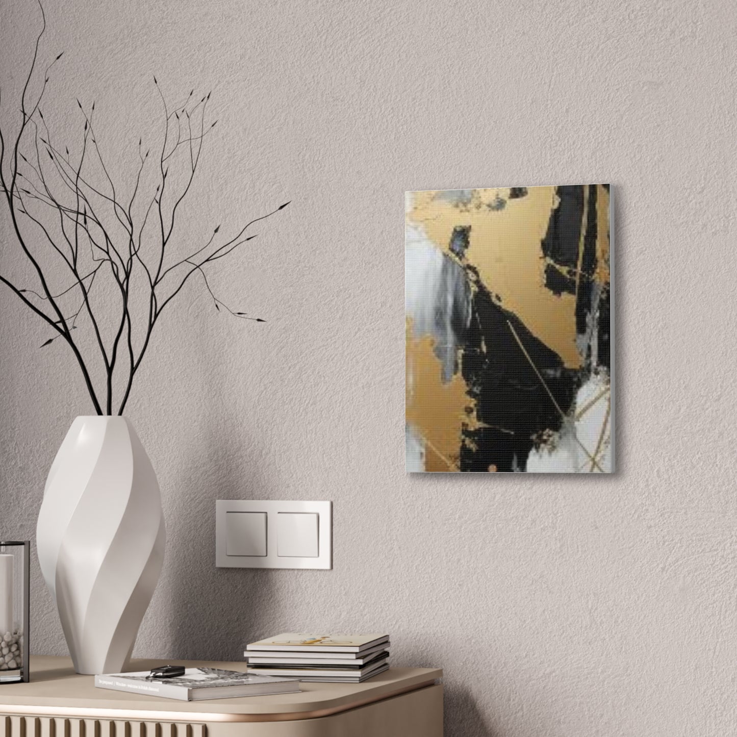 Gold and Black Elegance: A Symphony of Sophistication Canvas Print