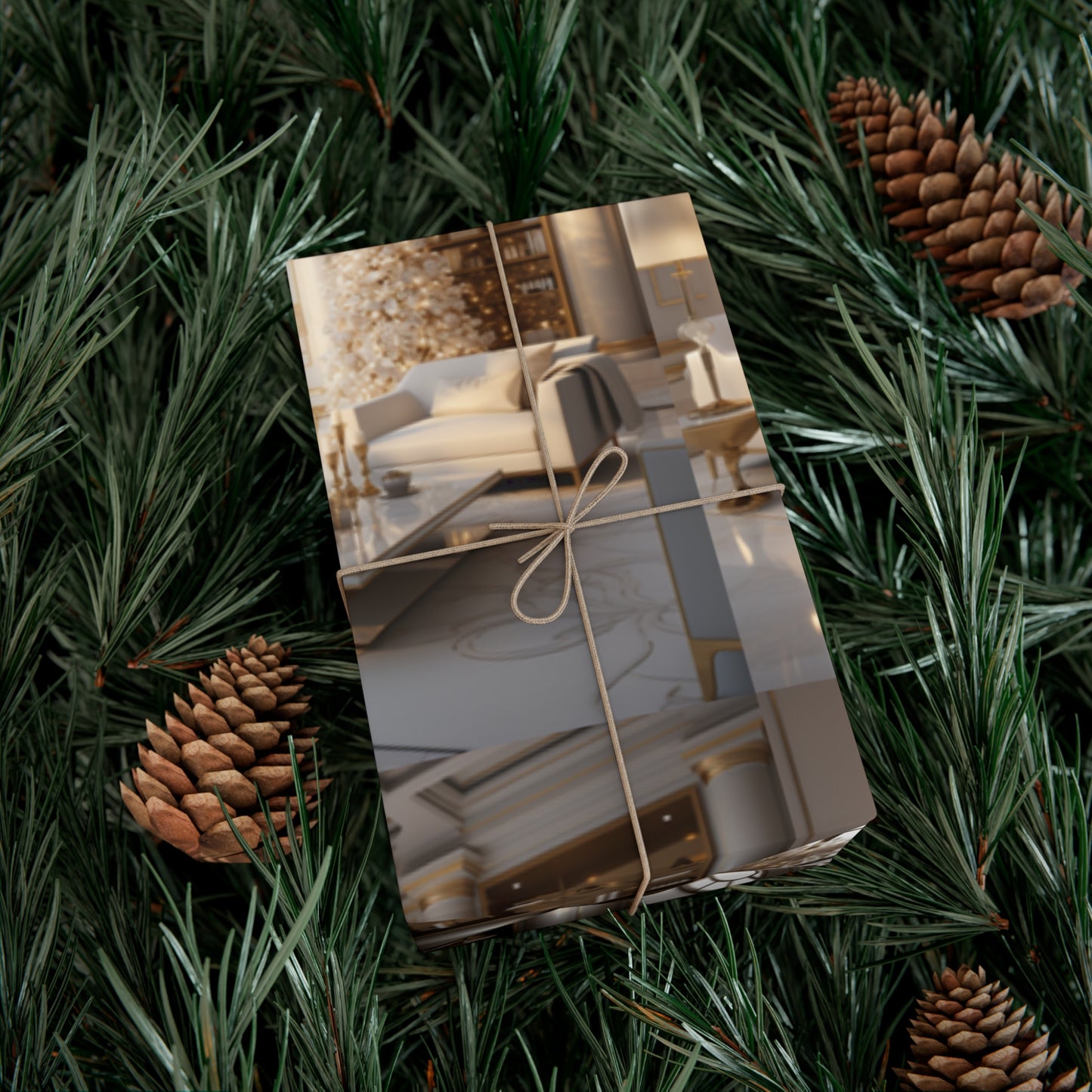 Elegant Gold and White Holiday Wrapping Paper Collection – Elevate Your Gifts with Sophisticated Style