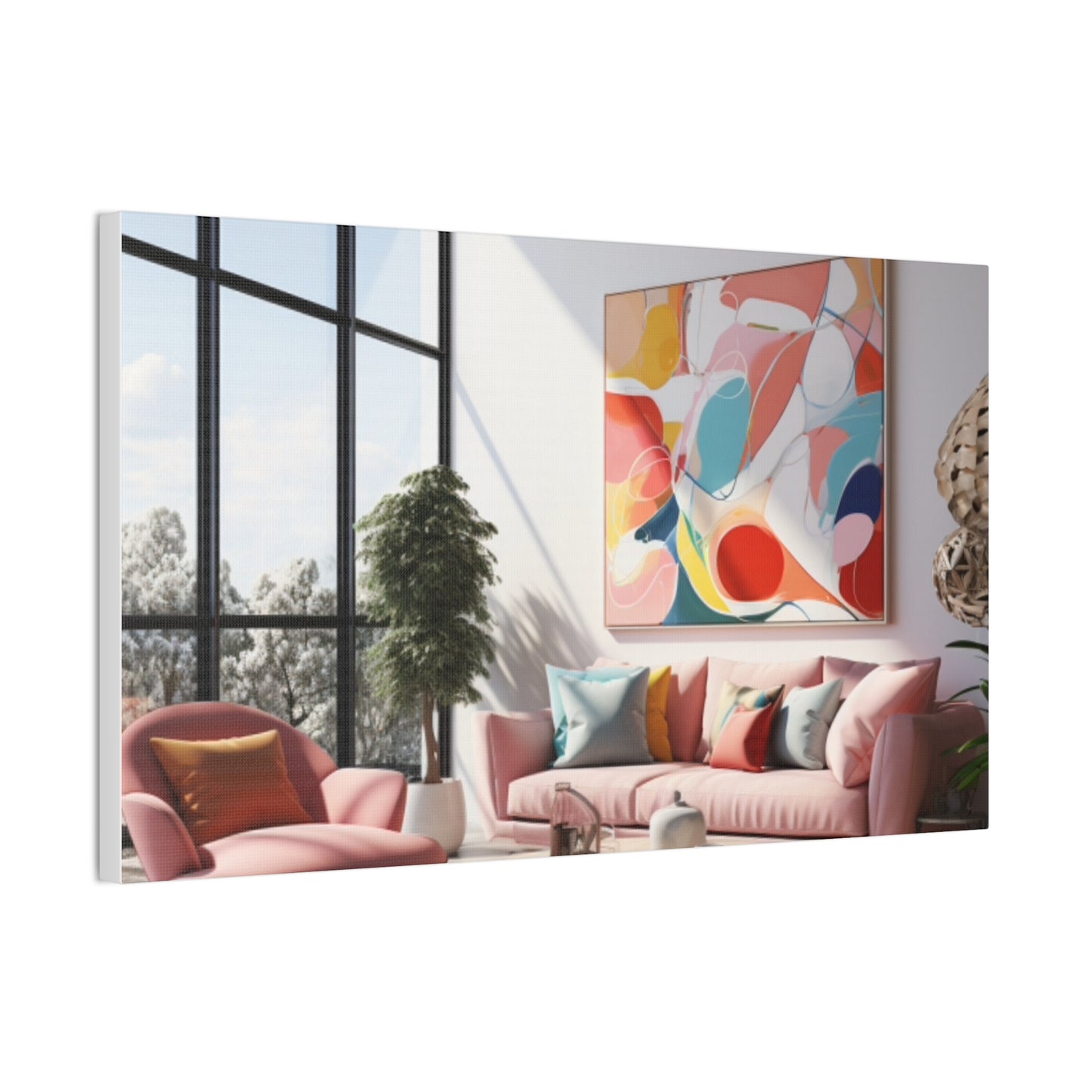 Timeless Elegance: Refined Pink Hues Canvas Print for Sophisticated Living Spaces