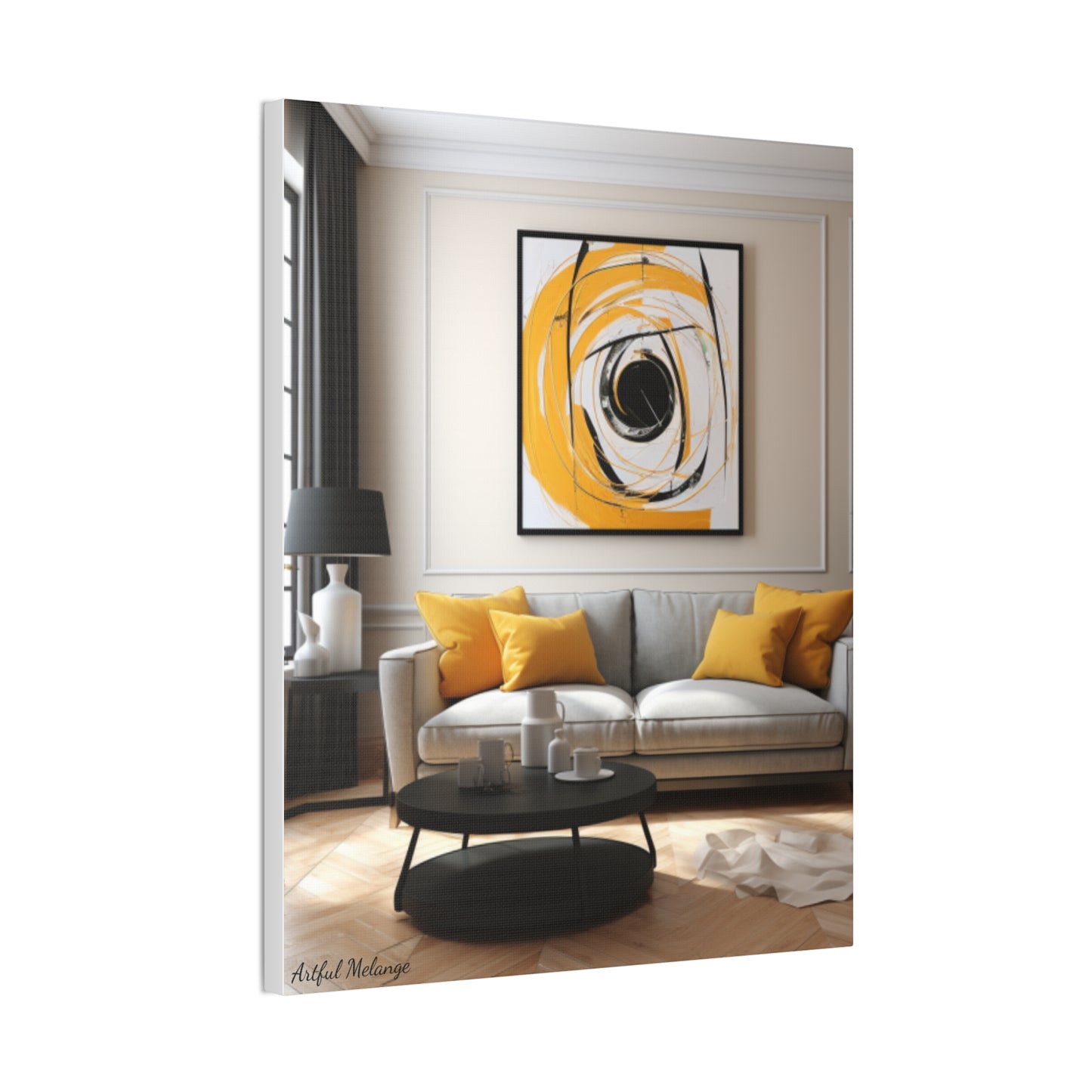 Timeless Elegance: Refined Yellow Hues Canvas Print for Sophisticated Living Spaces