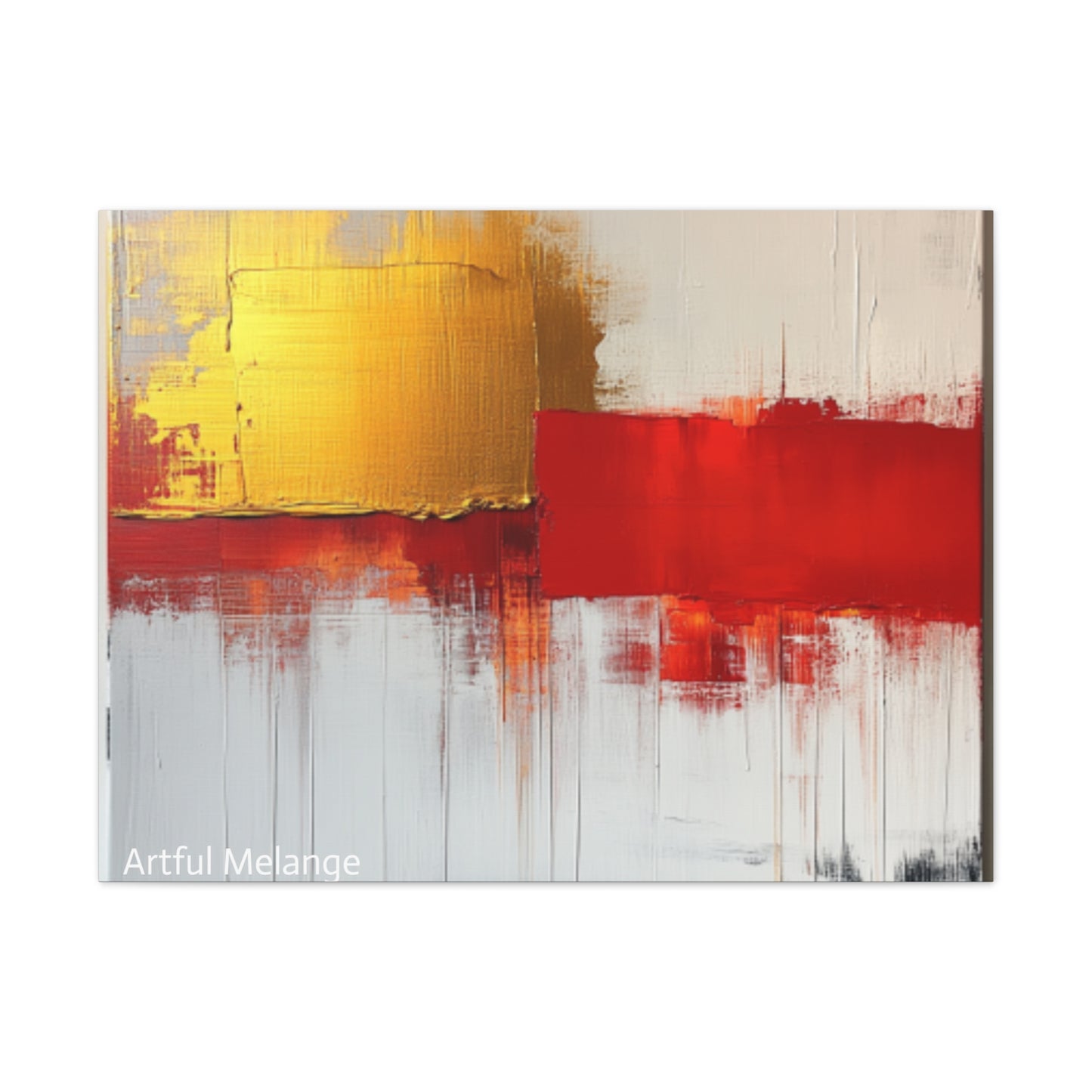 Acrylic Abstract Canvas Print - Homage to the Divine Nine/Red White and Gold 9