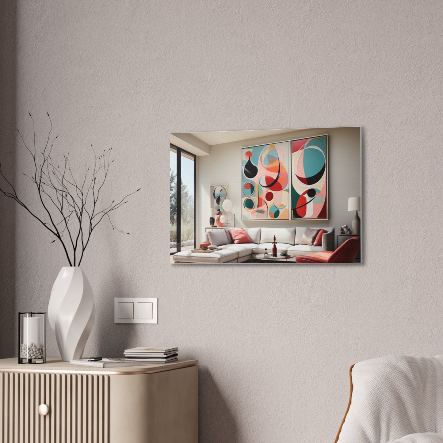 Timeless Elegance: Refined Pink Hues Canvas Print for Sophisticated Living Spaces