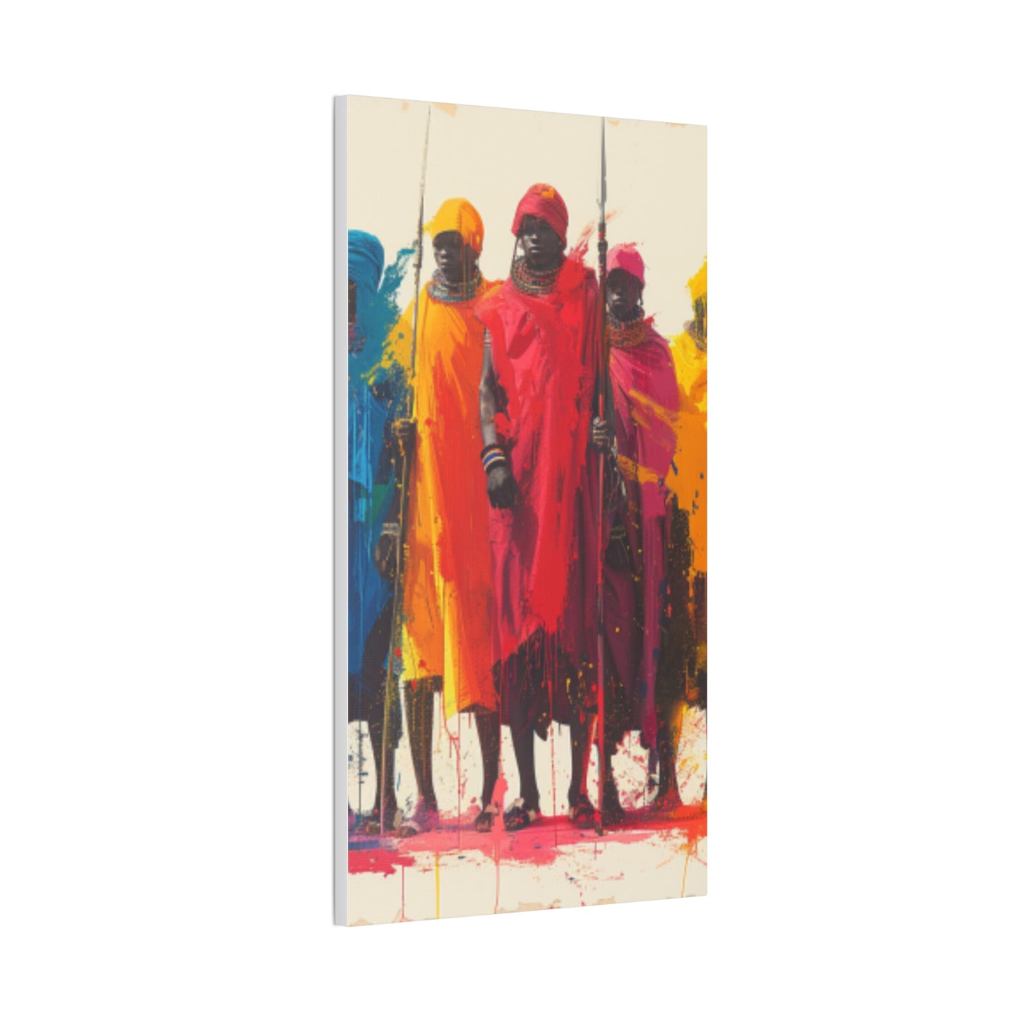 Masai Warriors Abstract Canvas Print