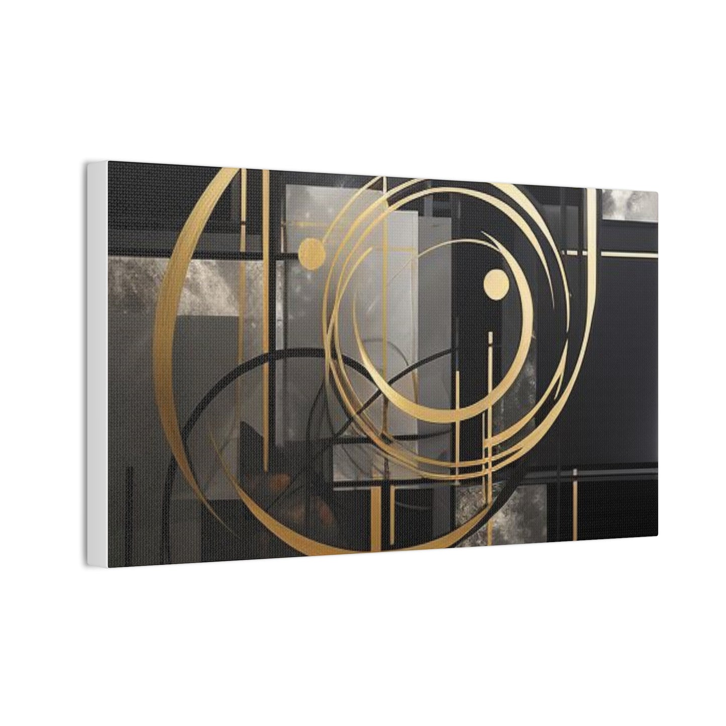 Gold and Black Elegance: A Symphony of Sophistication Canvas Print