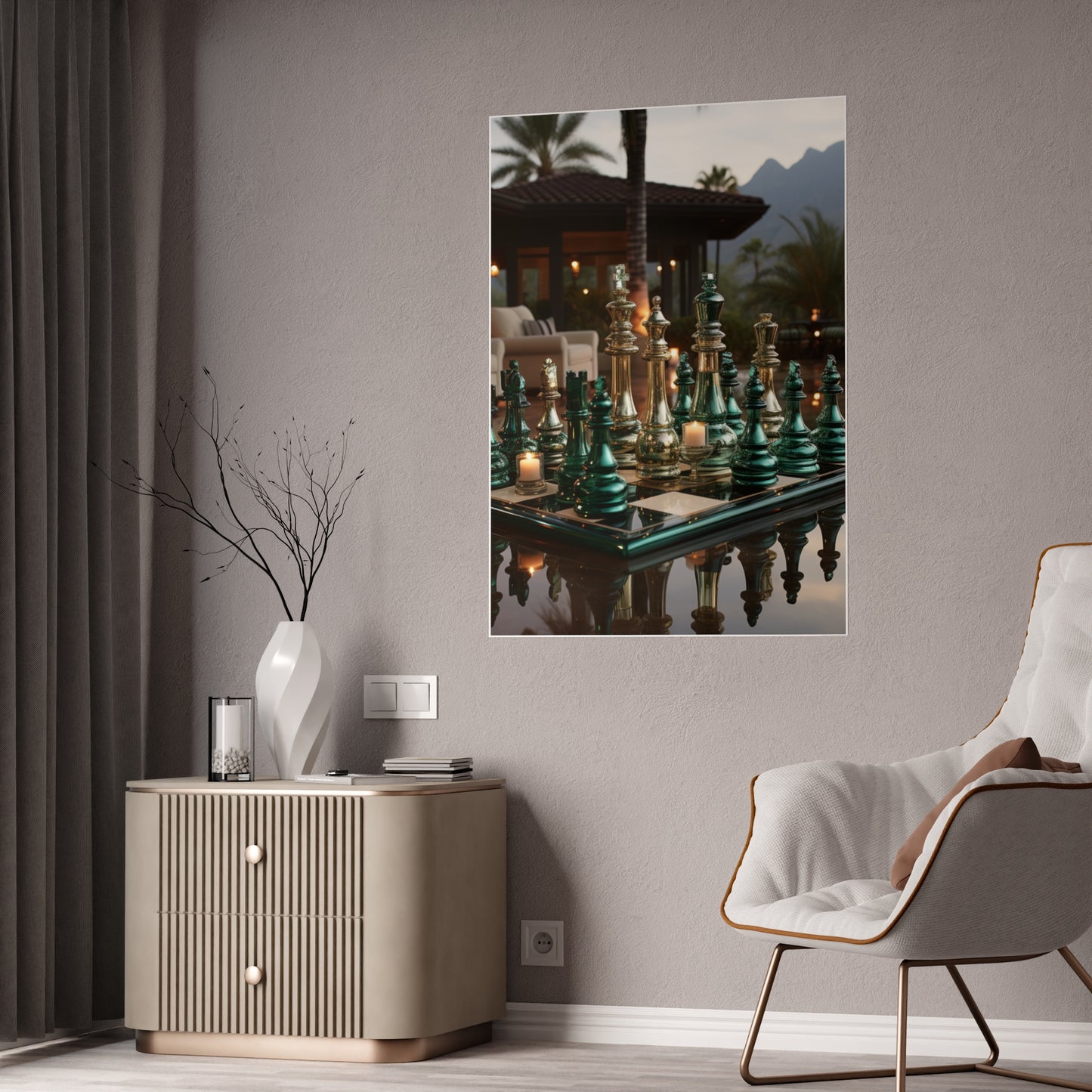 Grandmaster Majesty- Chess Set Poster Print Series