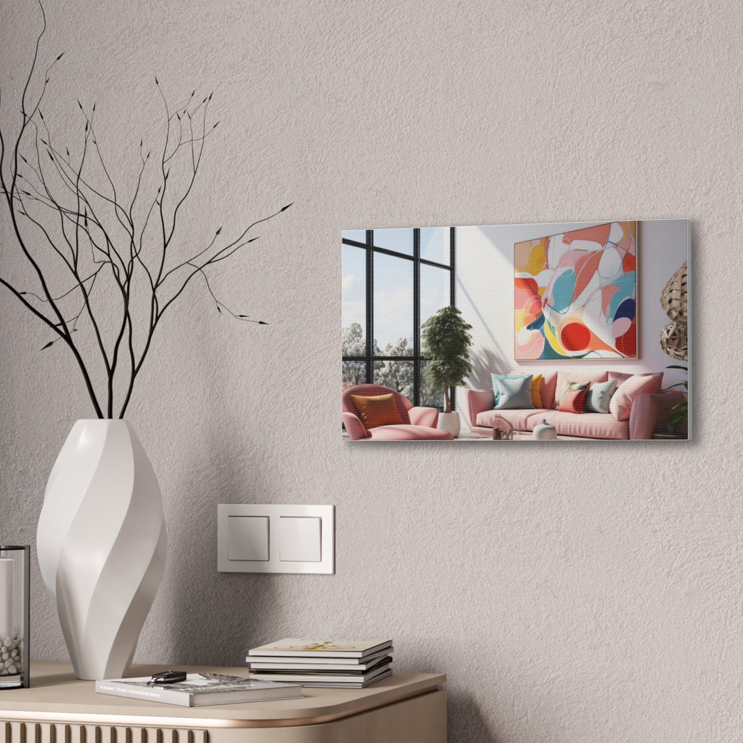 Timeless Elegance: Refined Pink Hues Canvas Print for Sophisticated Living Spaces