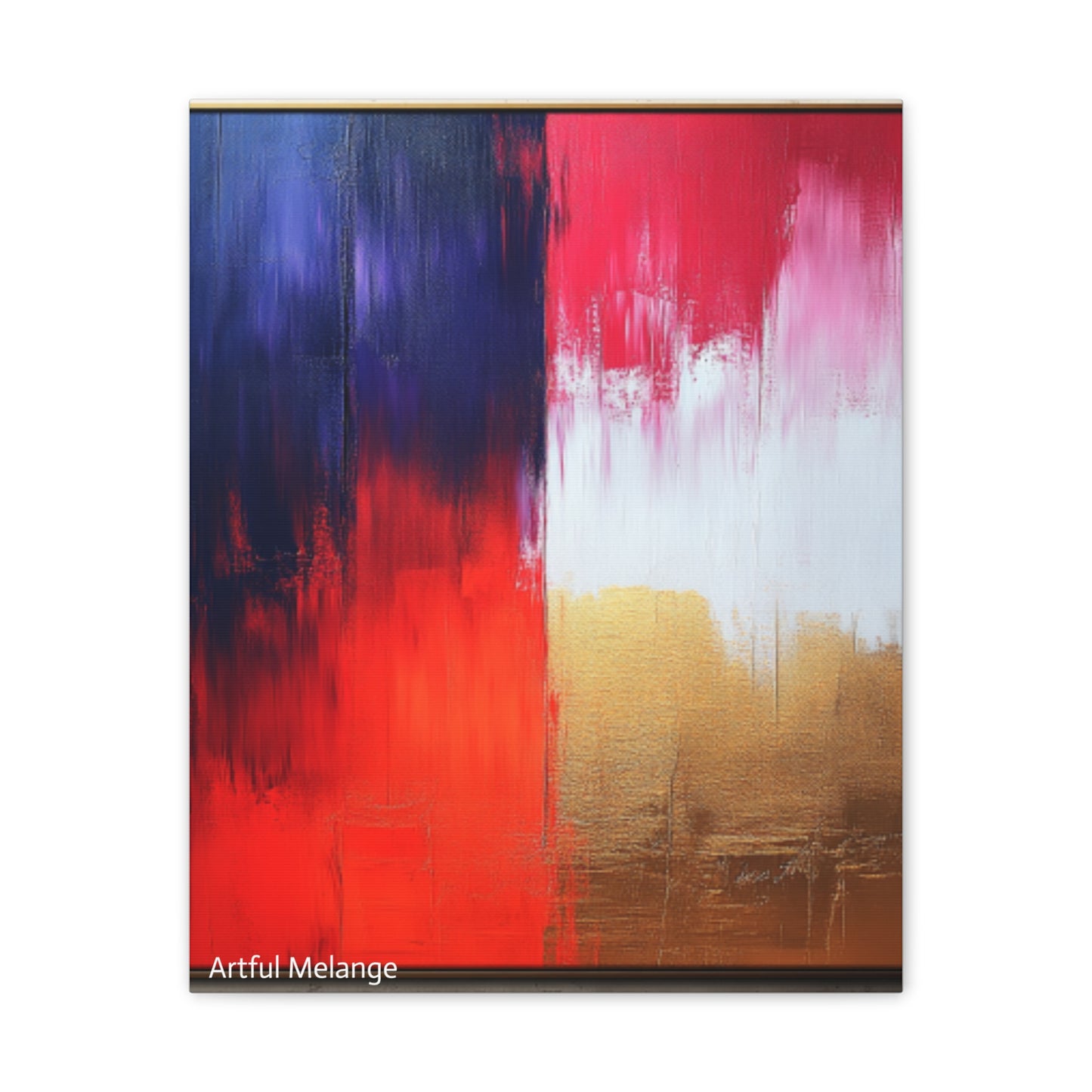 Acrylic Abstract Canvas Print - Homage to the Divine Nine/Red White Purple and Gold 2