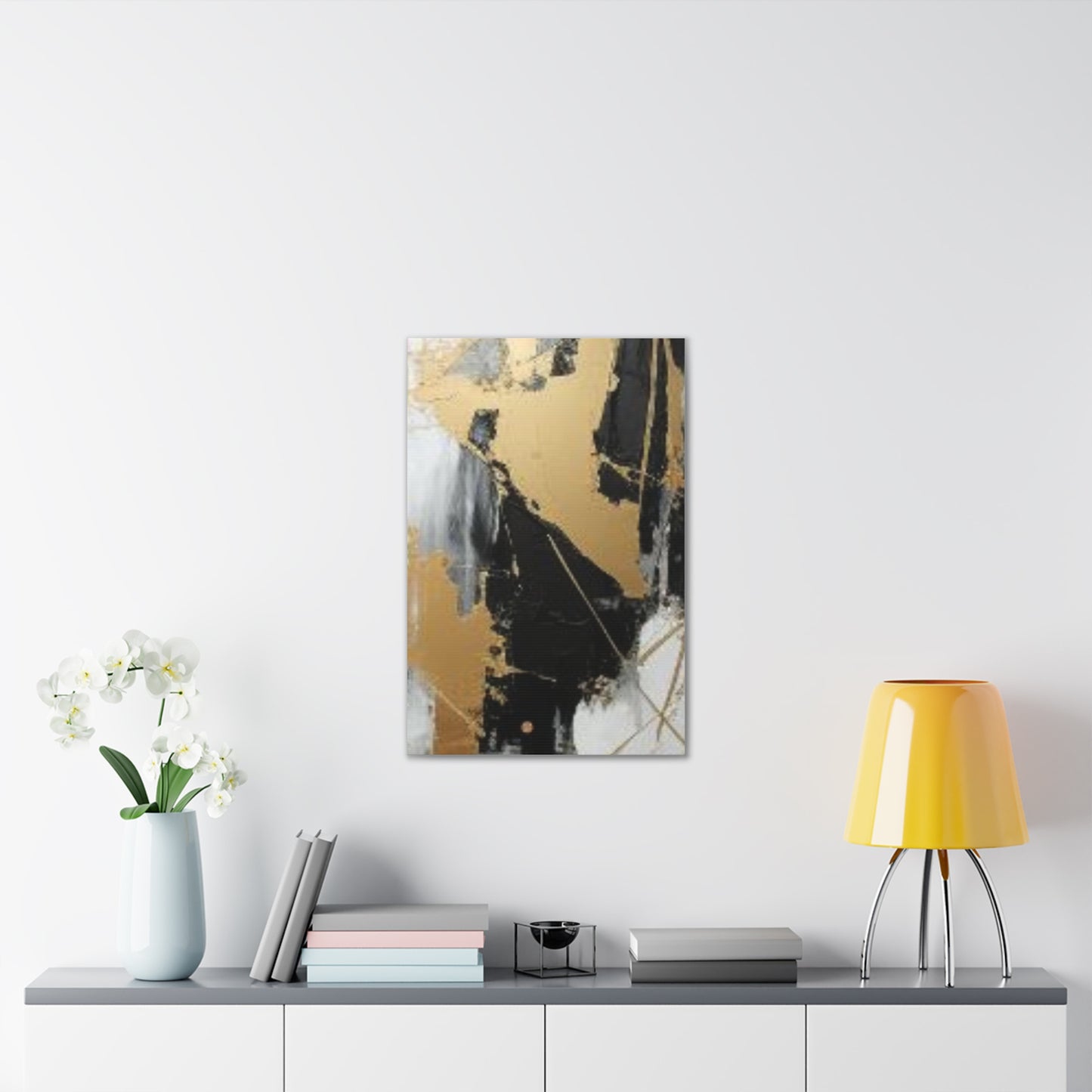 Gold and Black Elegance: A Symphony of Sophistication Canvas Print