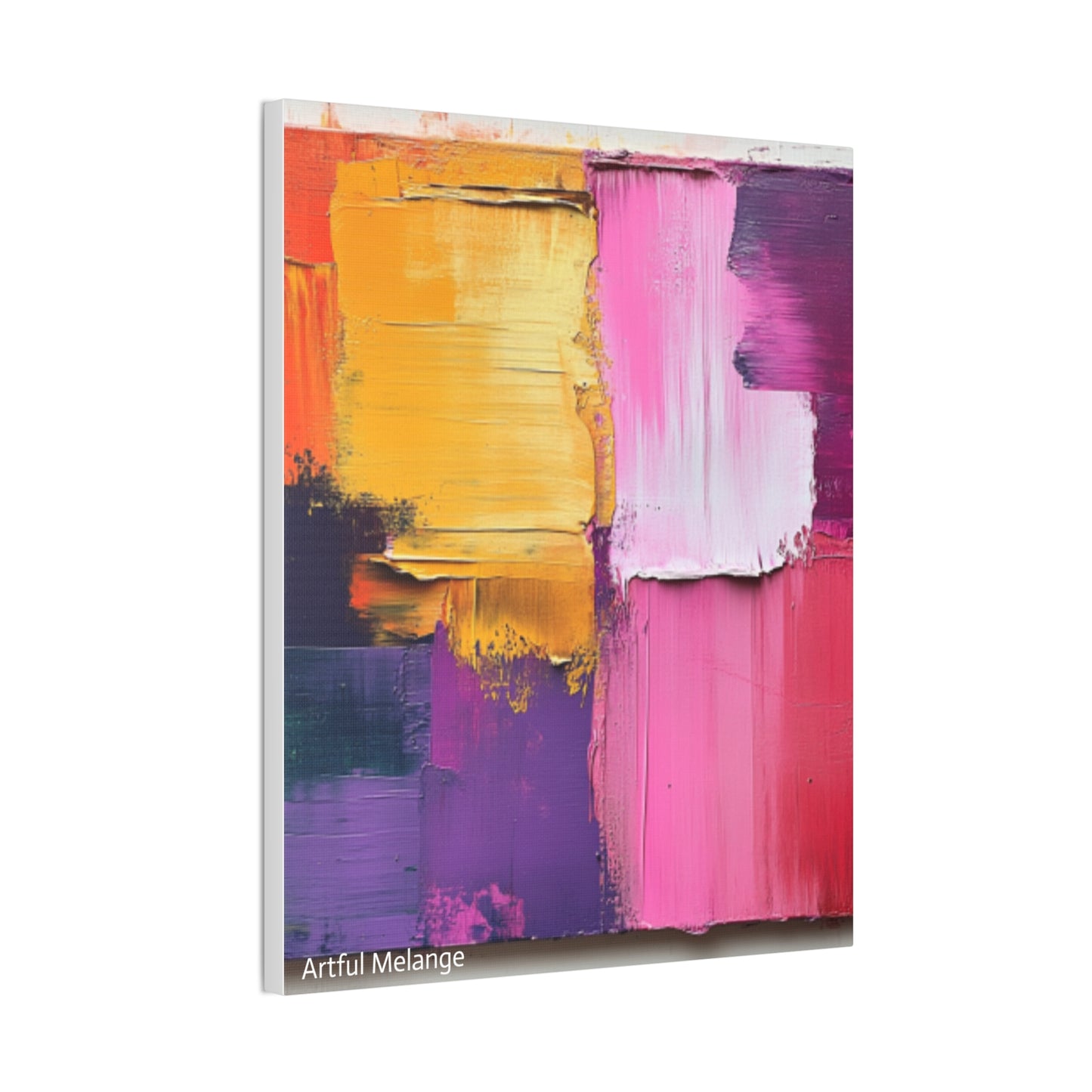 Acrylic Abstract Canvas Print - Homage to the Divine Nine/Gold Purple Pink and Green 5