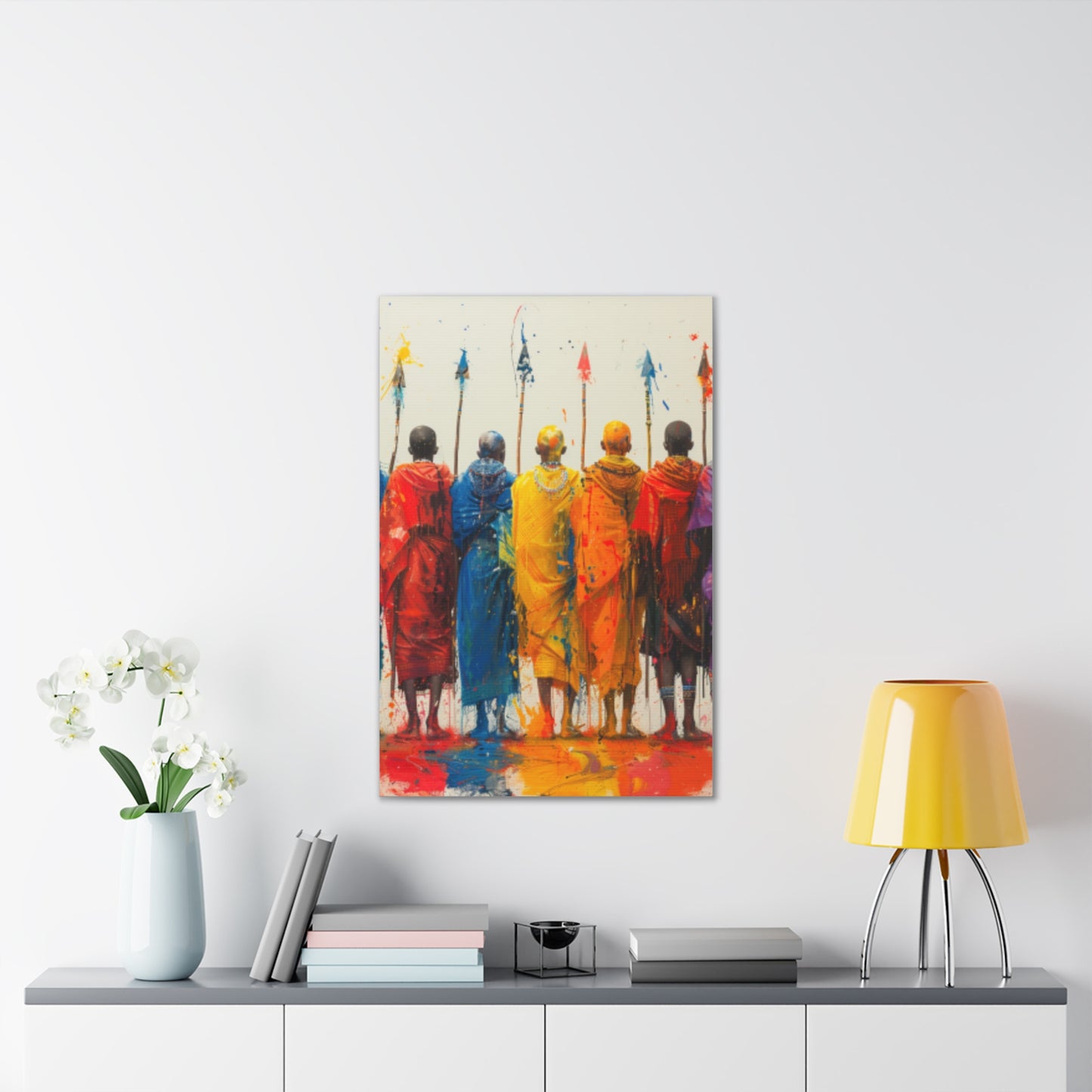 Masai Warriors Abstract Canvas Print