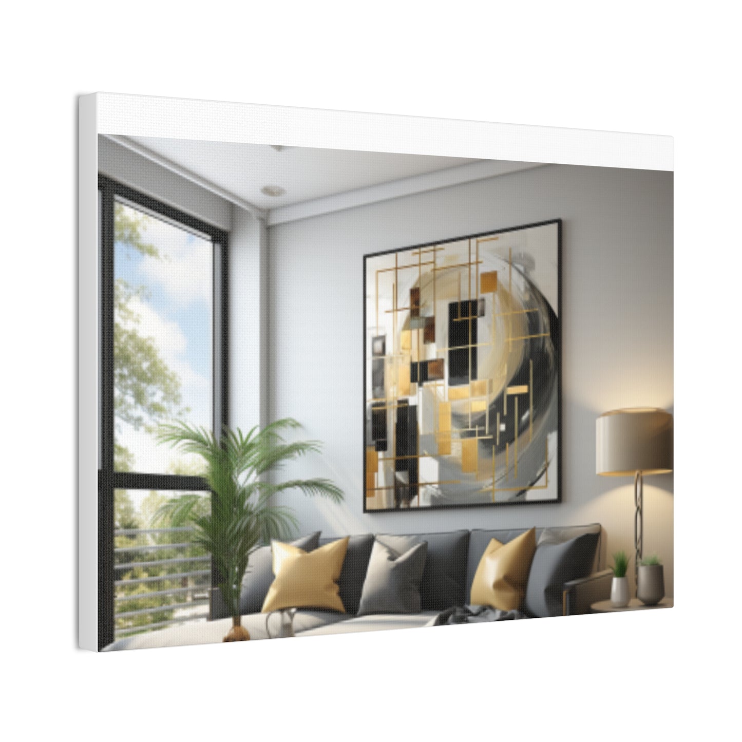 Gold and Black Elegance: A Symphony of Sophistication Canvas Print