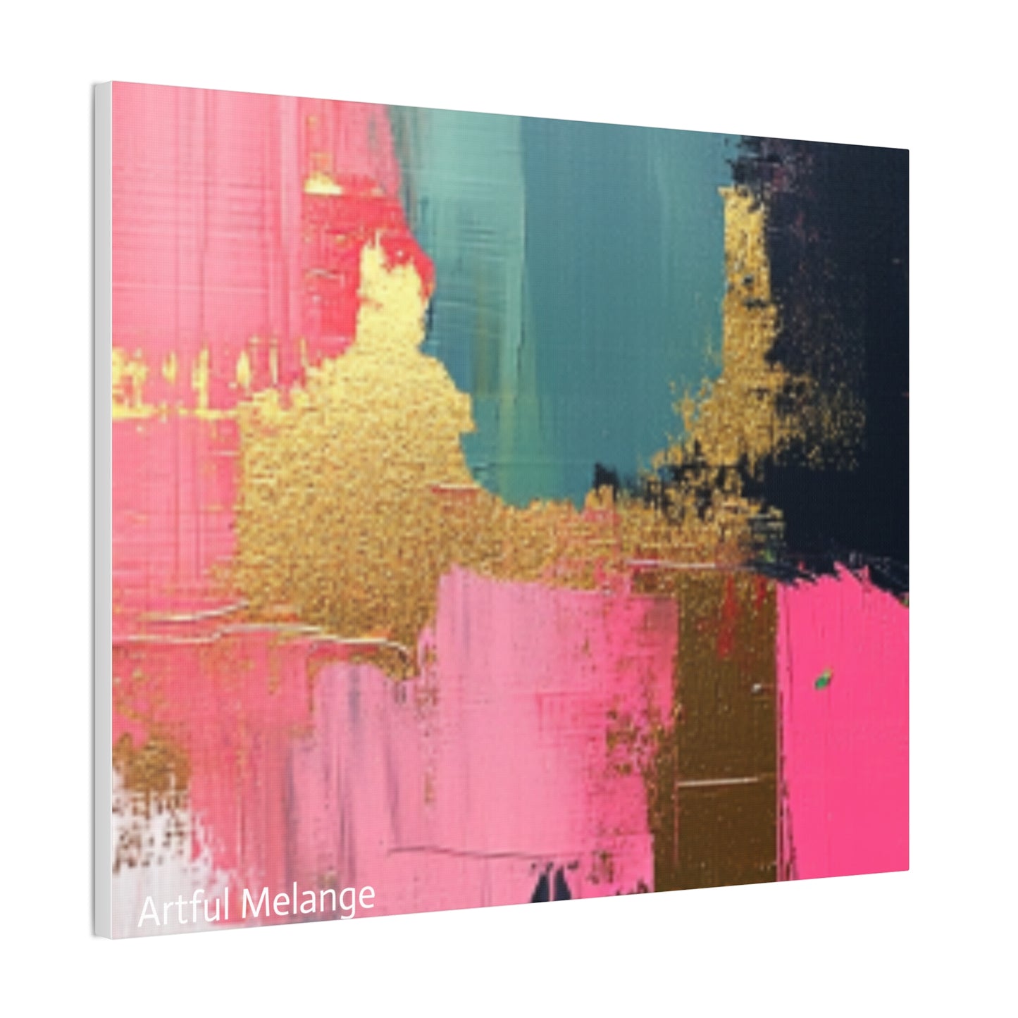 Acrylic Abstract Canvas Print - Homage to the Divine Nine/Pink Green Black and Gold 5