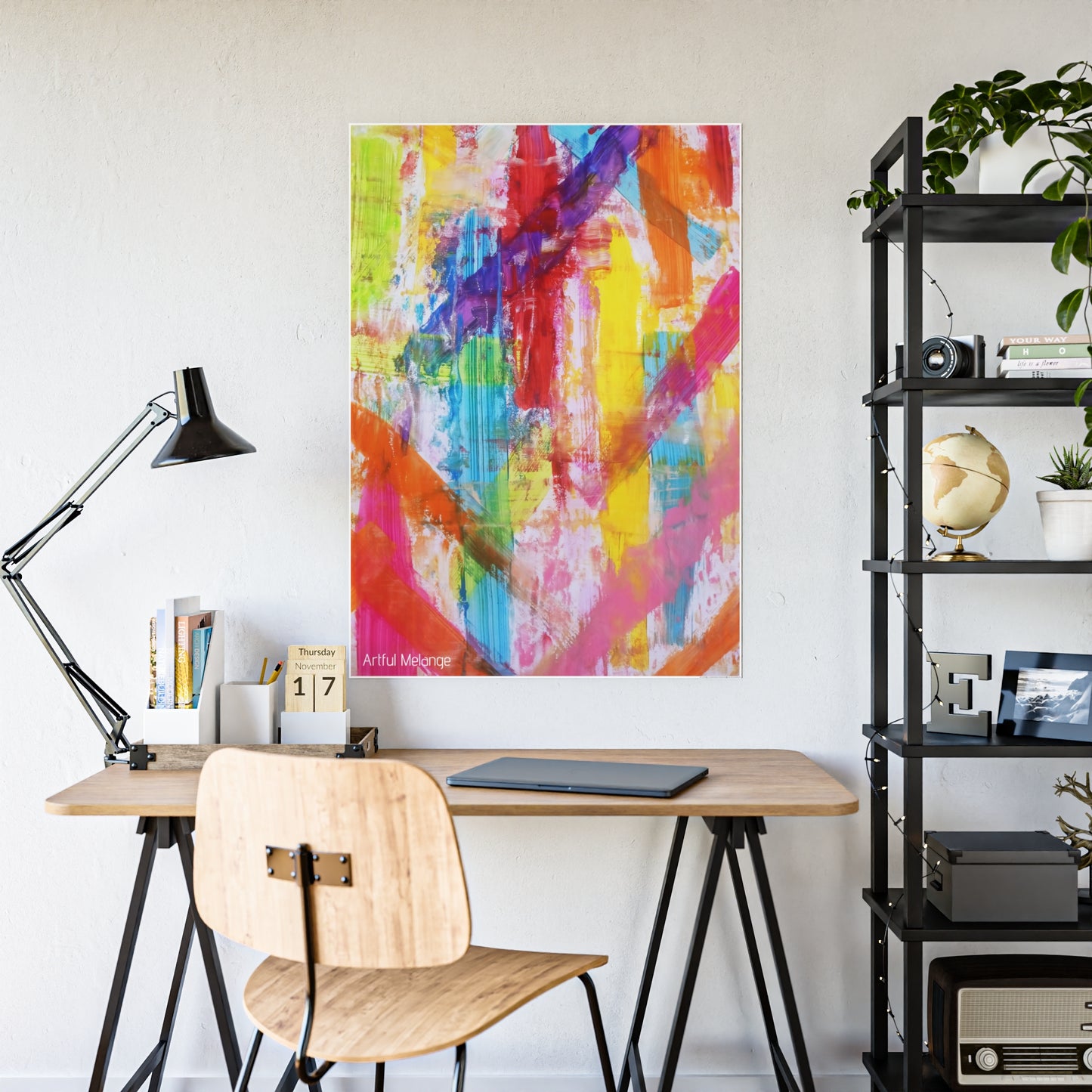 Gleaming Acrylic Abstract Poster: A Spectrum of Colorful Elegance