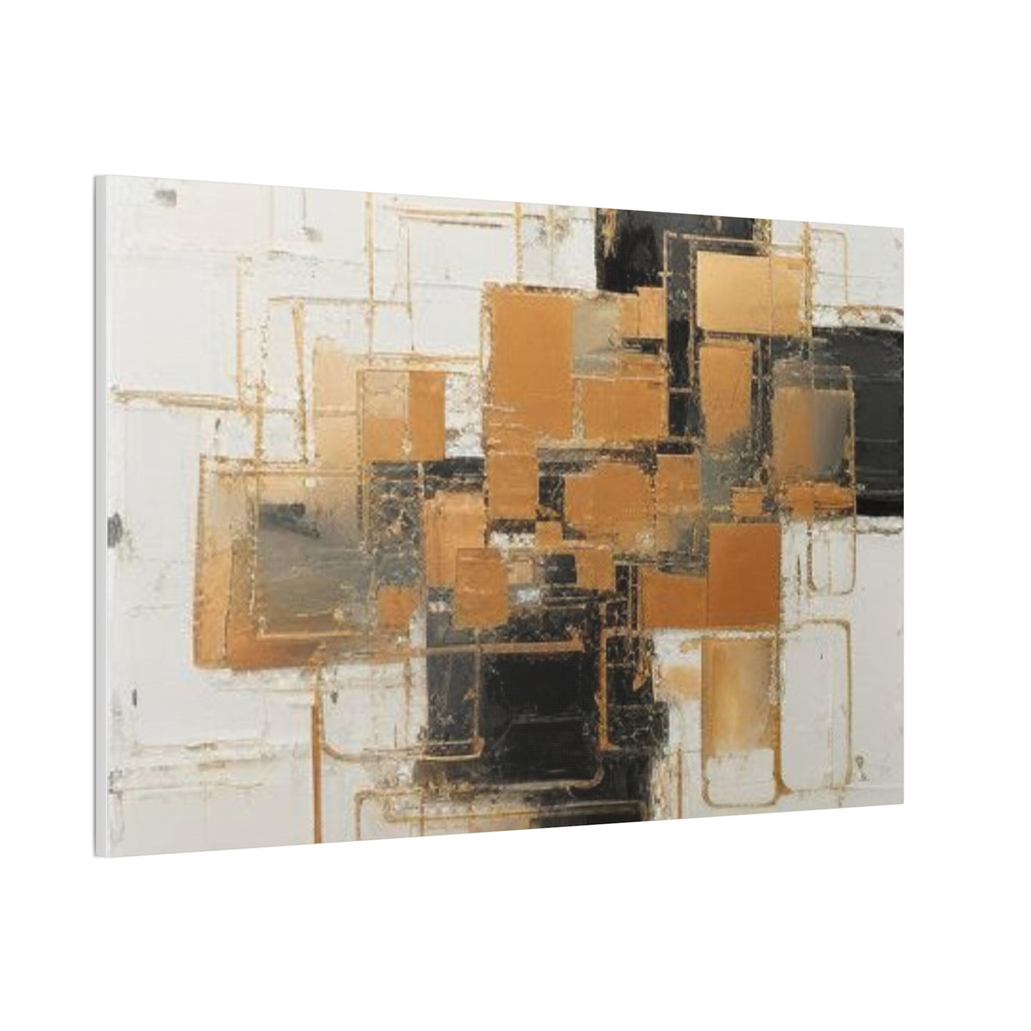 Gold and Black Elegance: A Symphony of Sophistication Canvas Print