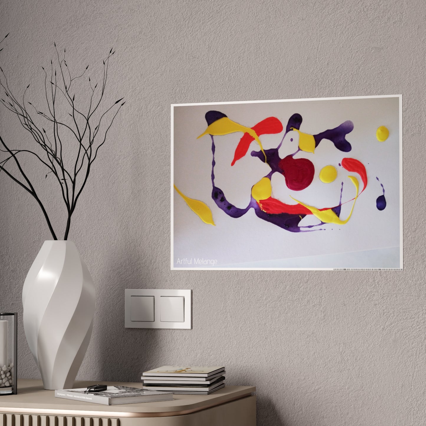 Gleaming Acrylic Abstract Poster: A Spectrum of Colorful Elegance