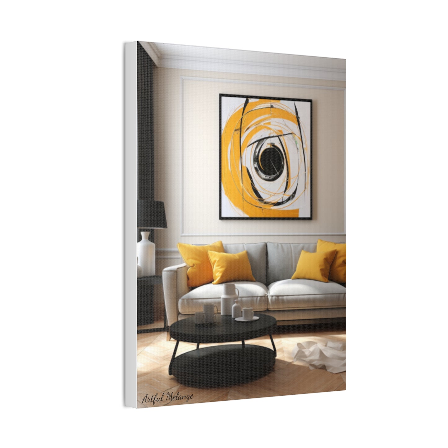 Timeless Elegance: Refined Yellow Hues Canvas Print for Sophisticated Living Spaces