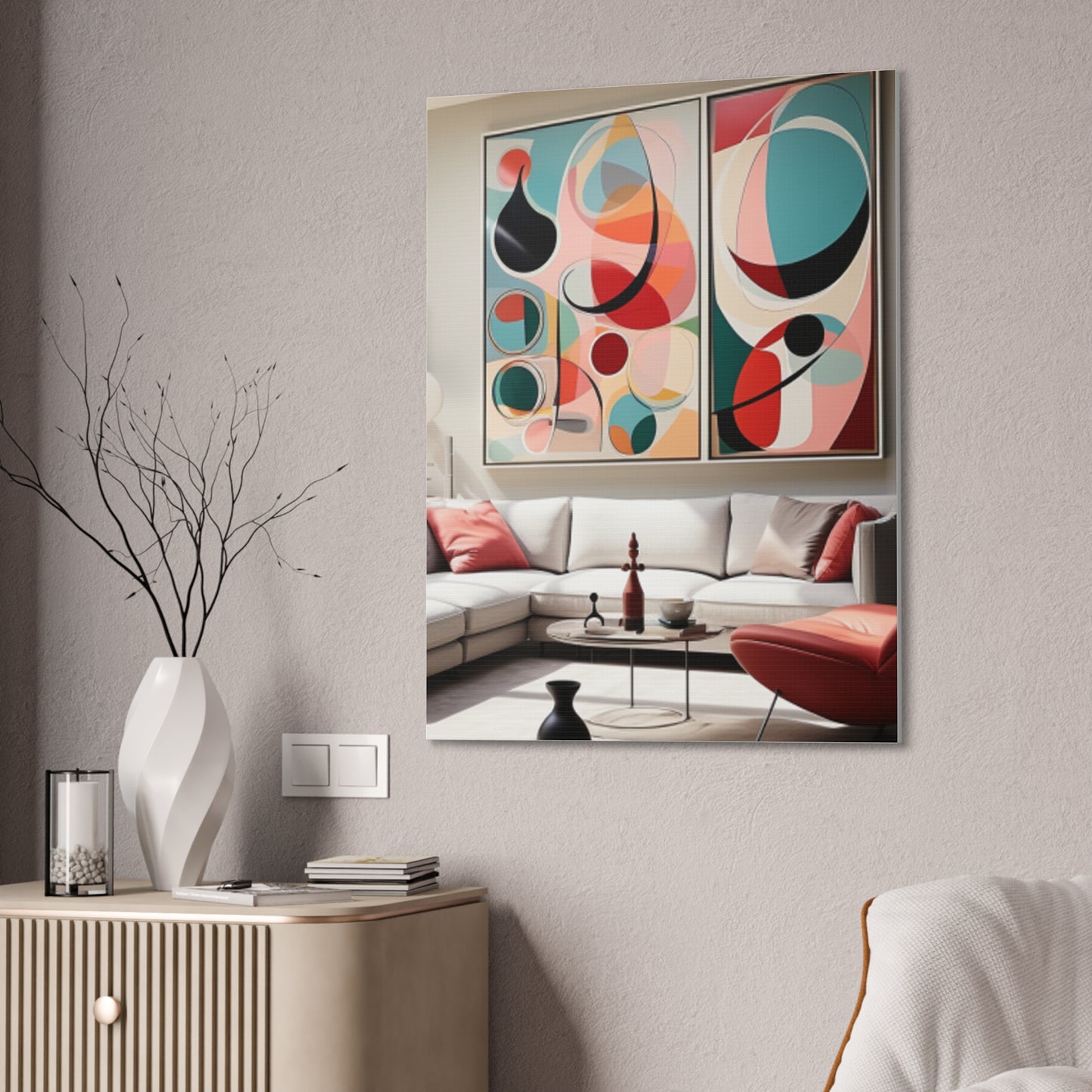 Timeless Elegance: Refined Pink Hues Canvas Print for Sophisticated Living Spaces