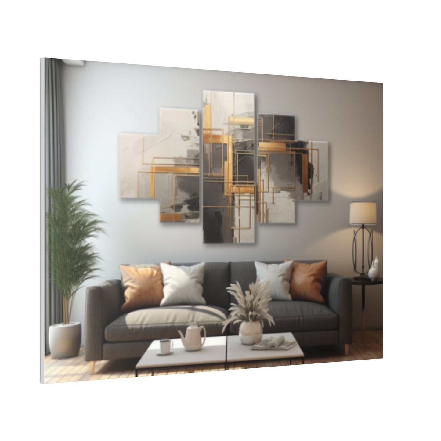 Gold and Black  Elegance: A Symphony of Sophistication Canvas Print