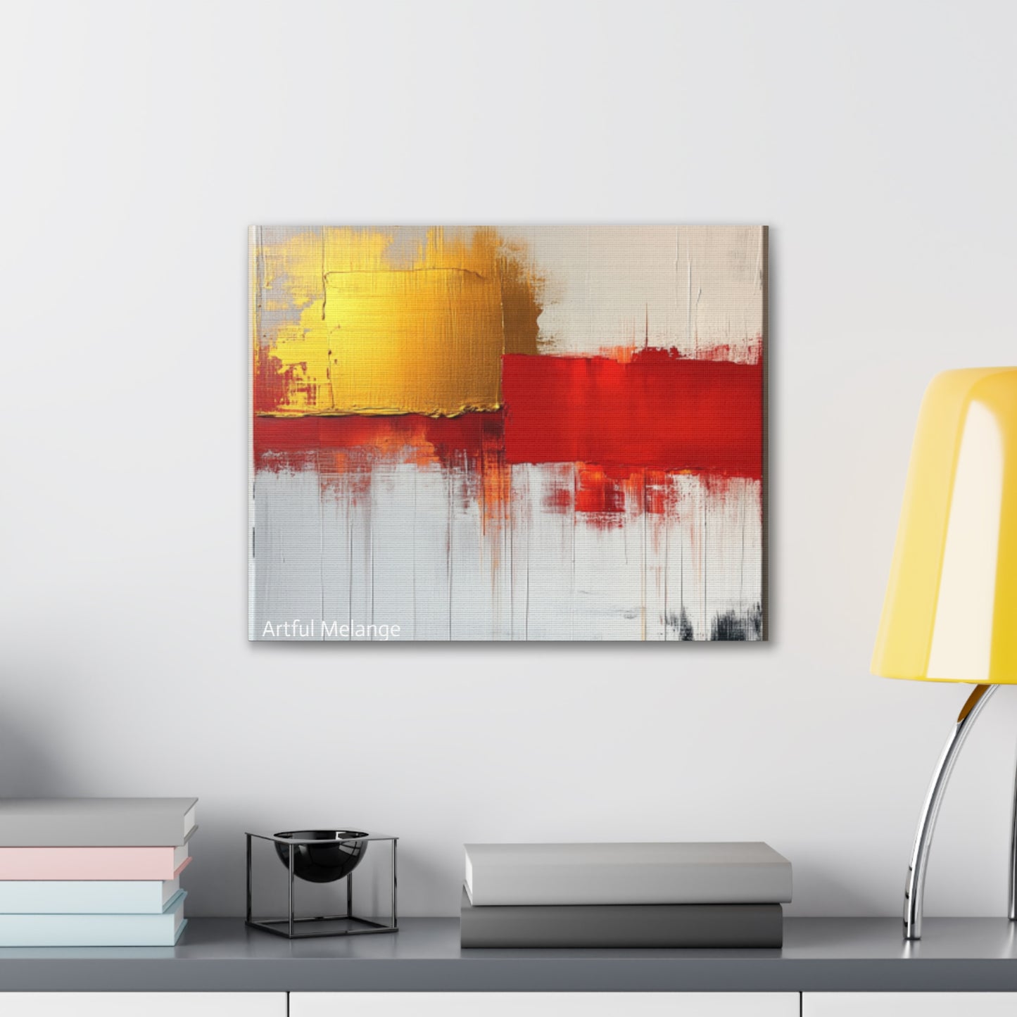 Acrylic Abstract Canvas Print - Homage to the Divine Nine/Red White and Gold 9