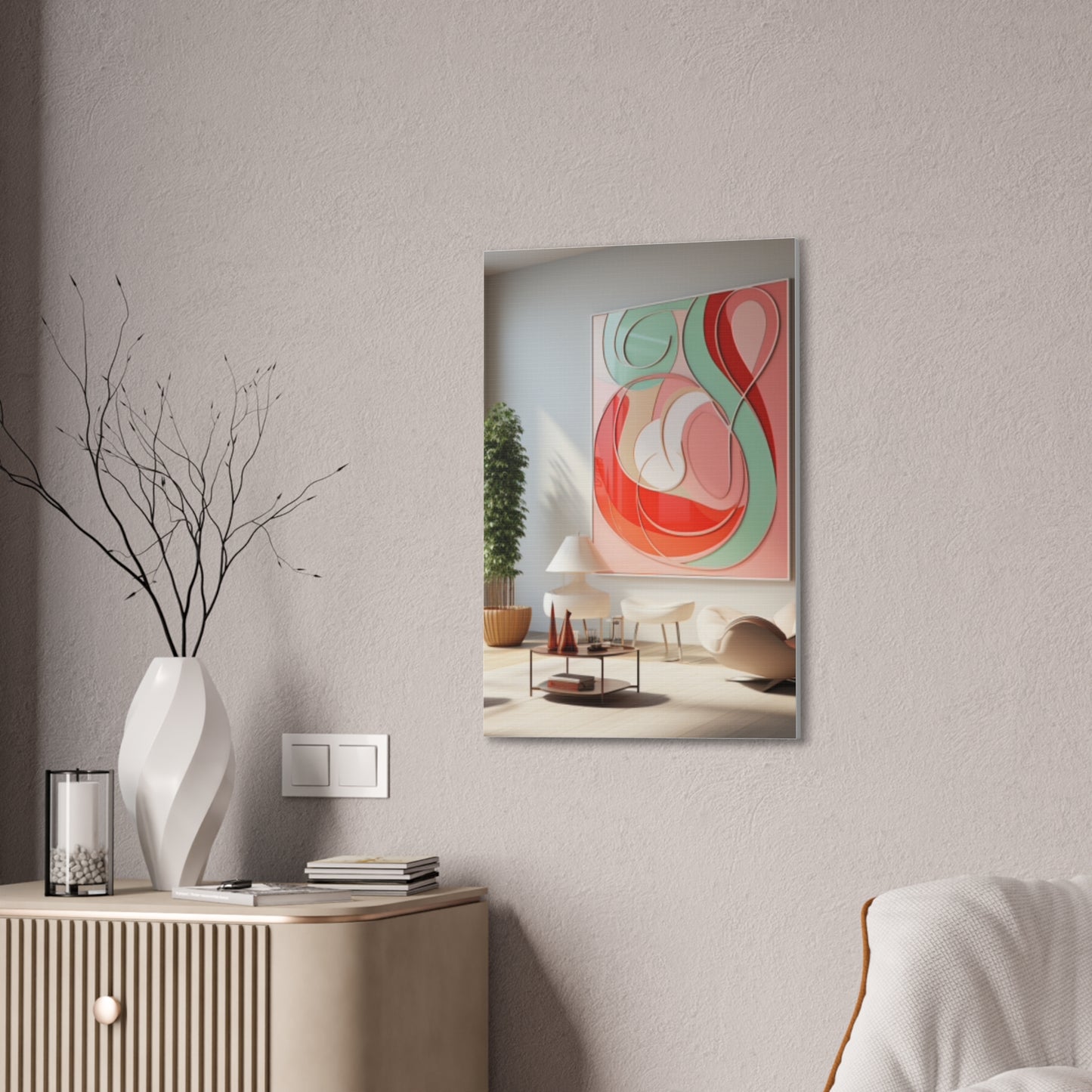 Timeless Elegance: Refined Pink Hues Canvas Print for Sophisticated Living Spaces