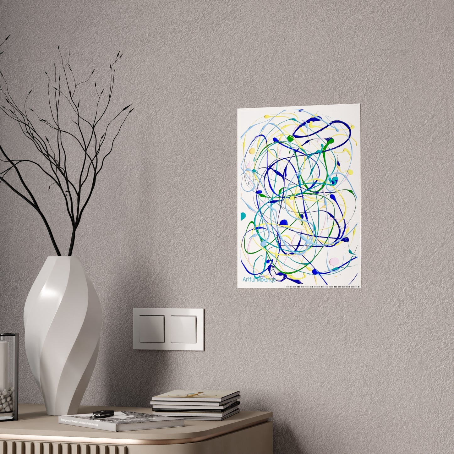 Gleaming Acrylic Abstract Poster: A Spectrum of Colorful Elegance