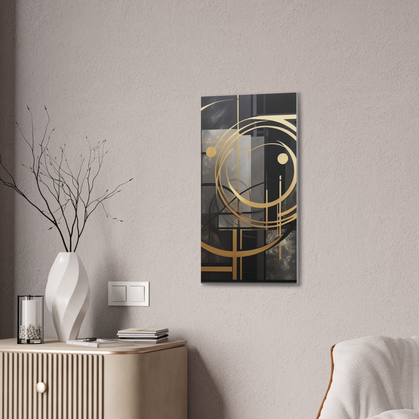 Gold and Black Elegance: A Symphony of Sophistication Canvas Print