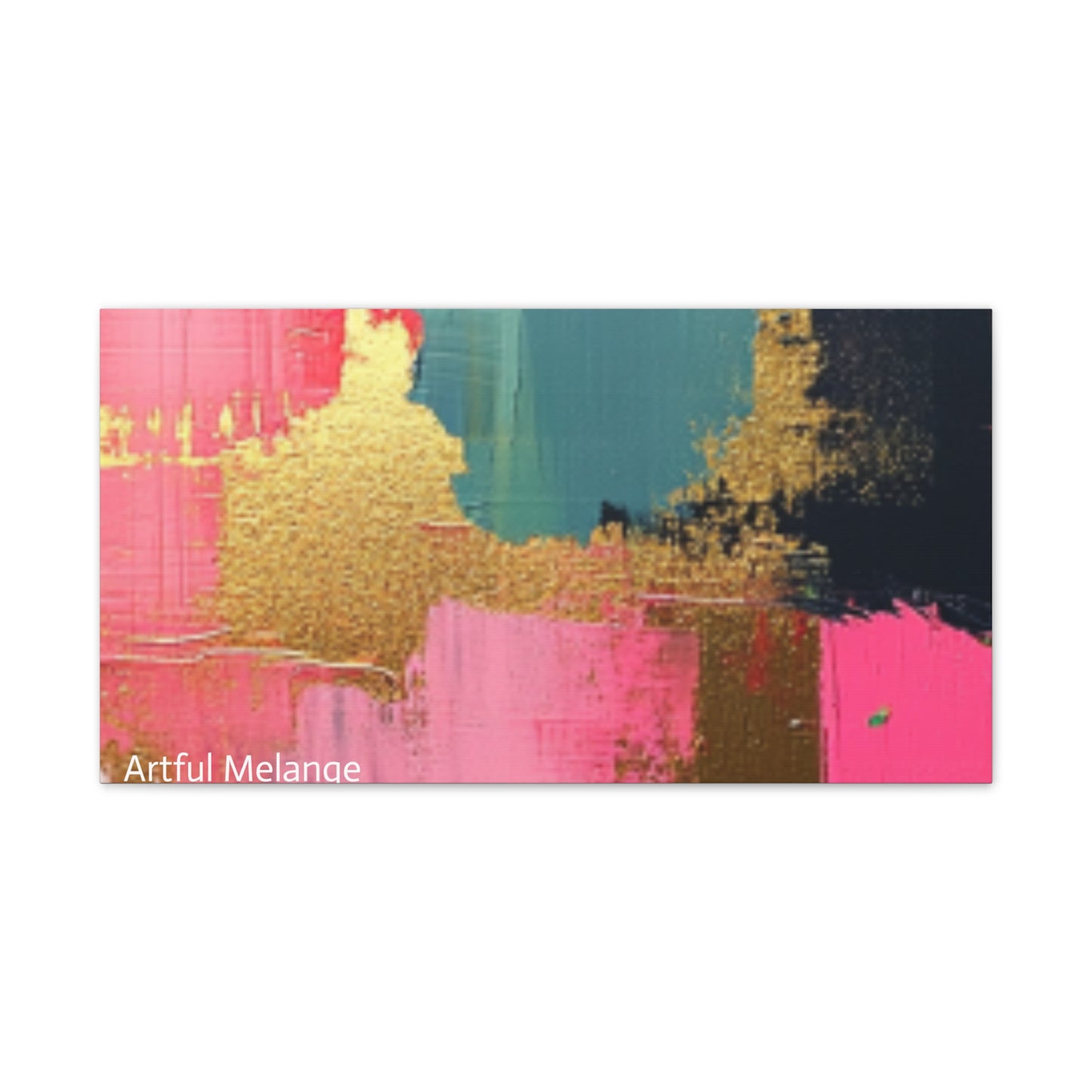 Acrylic Abstract Canvas Print - Homage to the Divine Nine/Pink Green Black and Gold 5