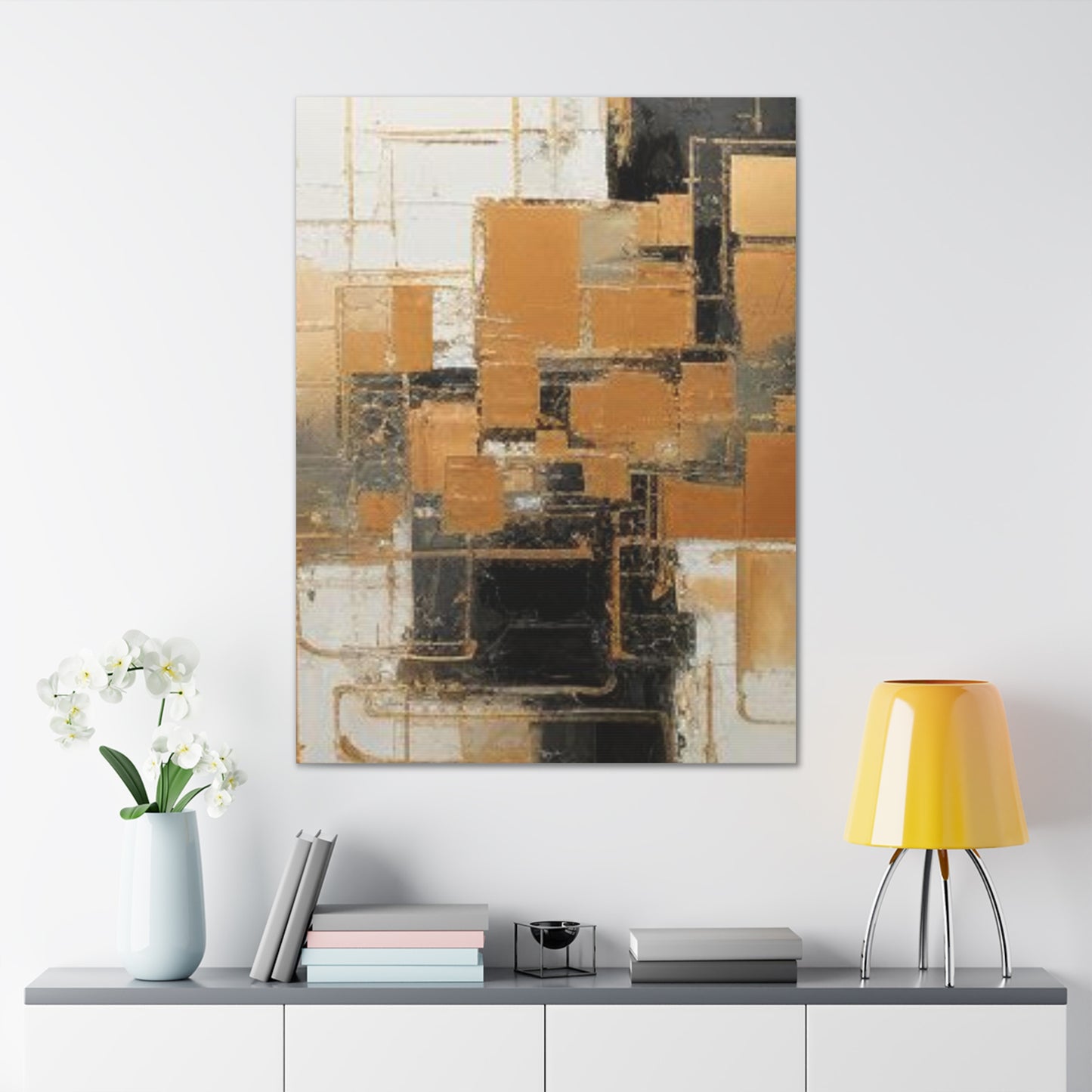 Gold and Black Elegance: A Symphony of Sophistication Canvas Print