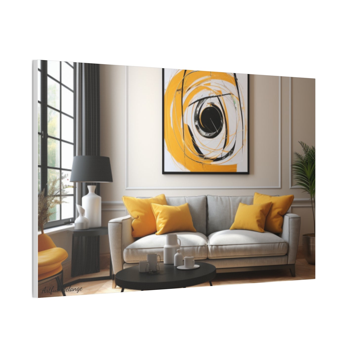 Timeless Elegance: Refined Yellow Hues Canvas Print for Sophisticated Living Spaces