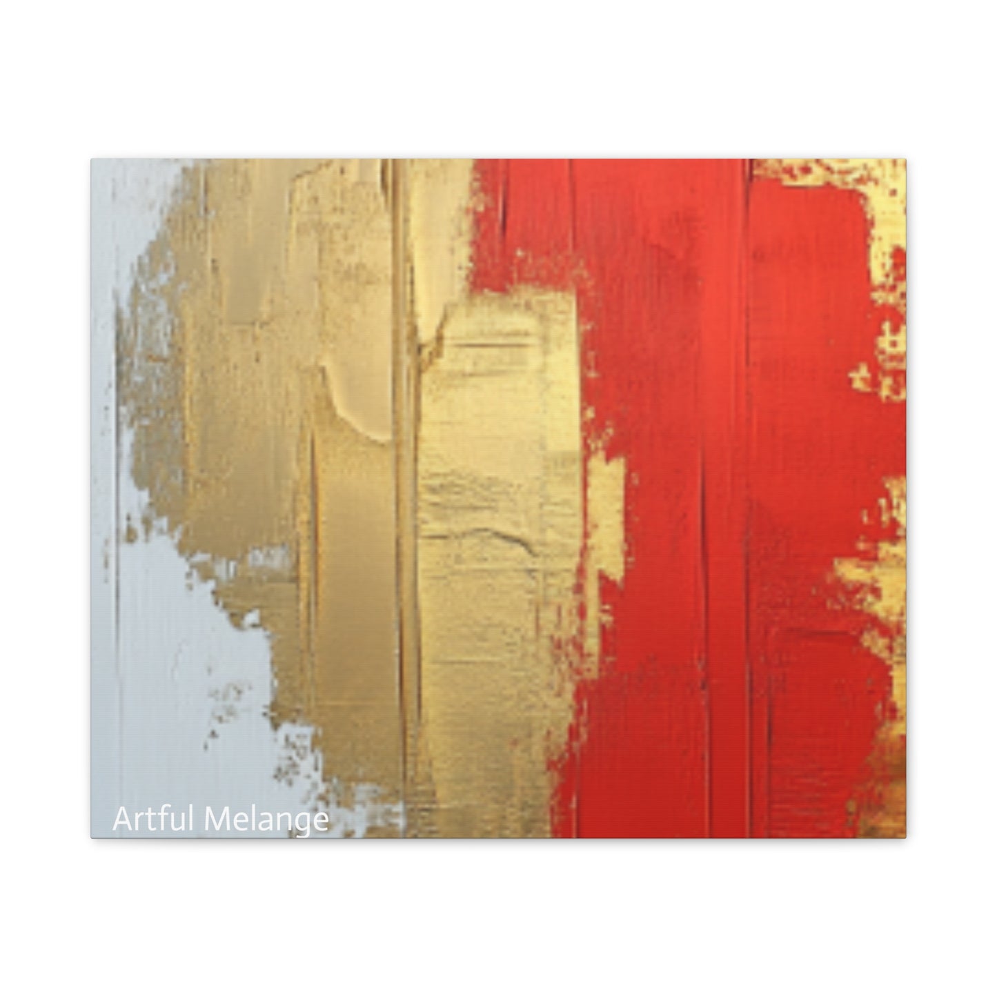 Acrylic Abstract Canvas Print - Homage to the Divine Nine/Red White and Gold 2