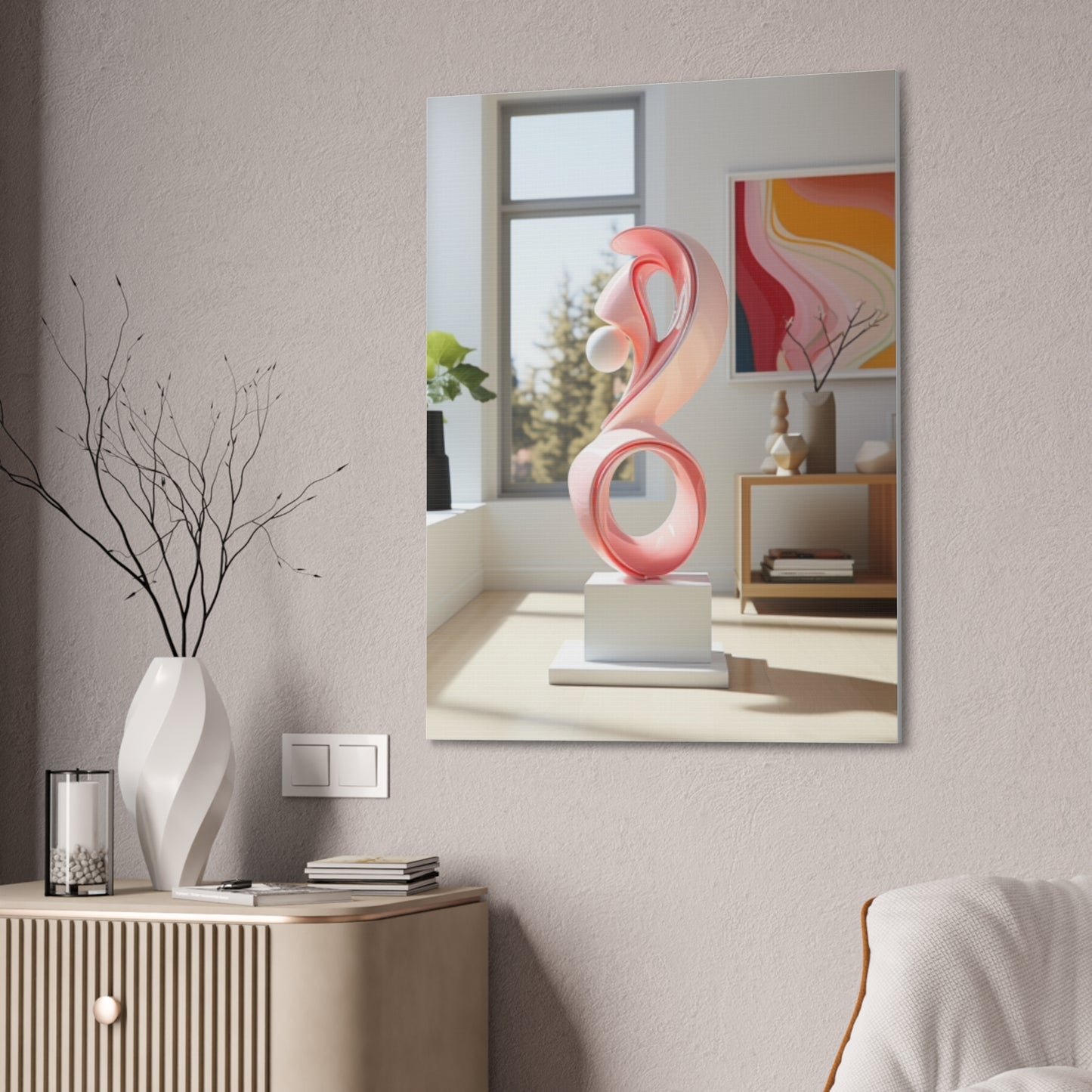 Timeless Elegance: Refined Pink Hues Canvas Print for Sophisticated Living Spaces