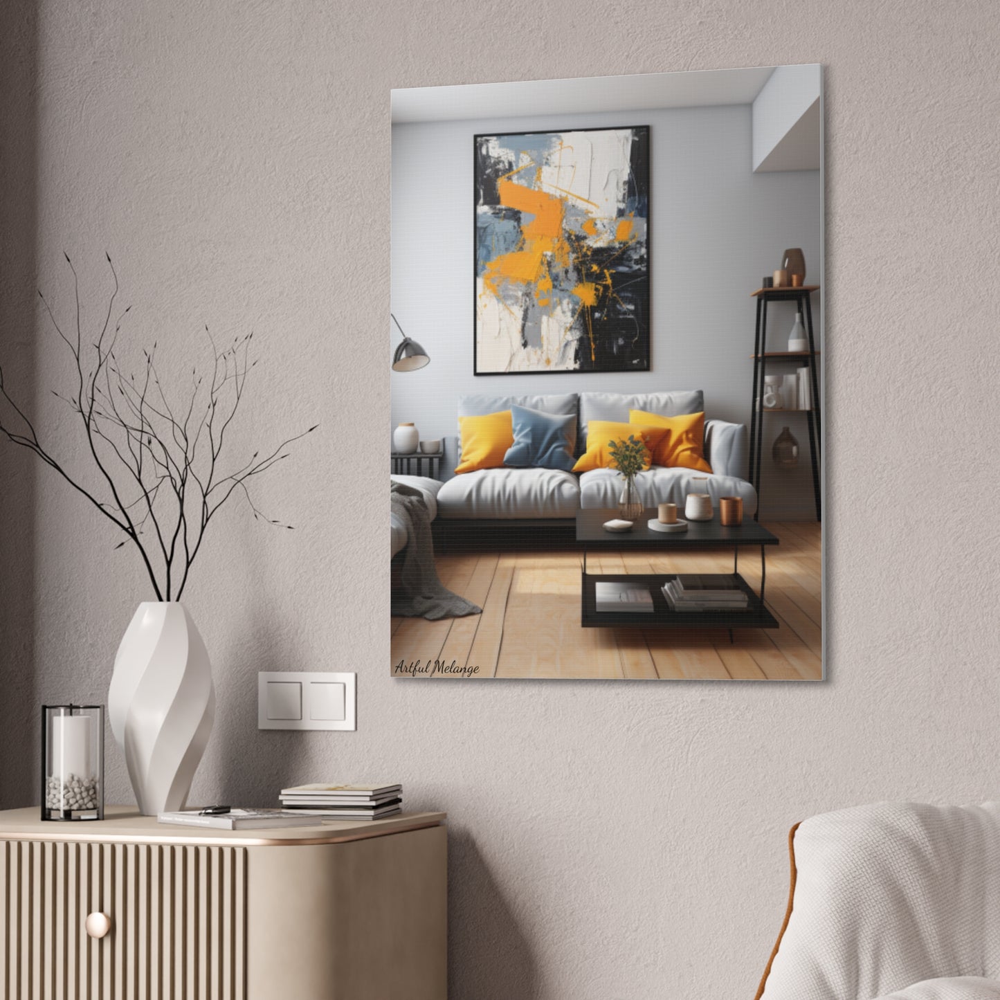 Timeless Elegance: Refined Yellow Hues Canvas Print for Sophisticated Living Spaces