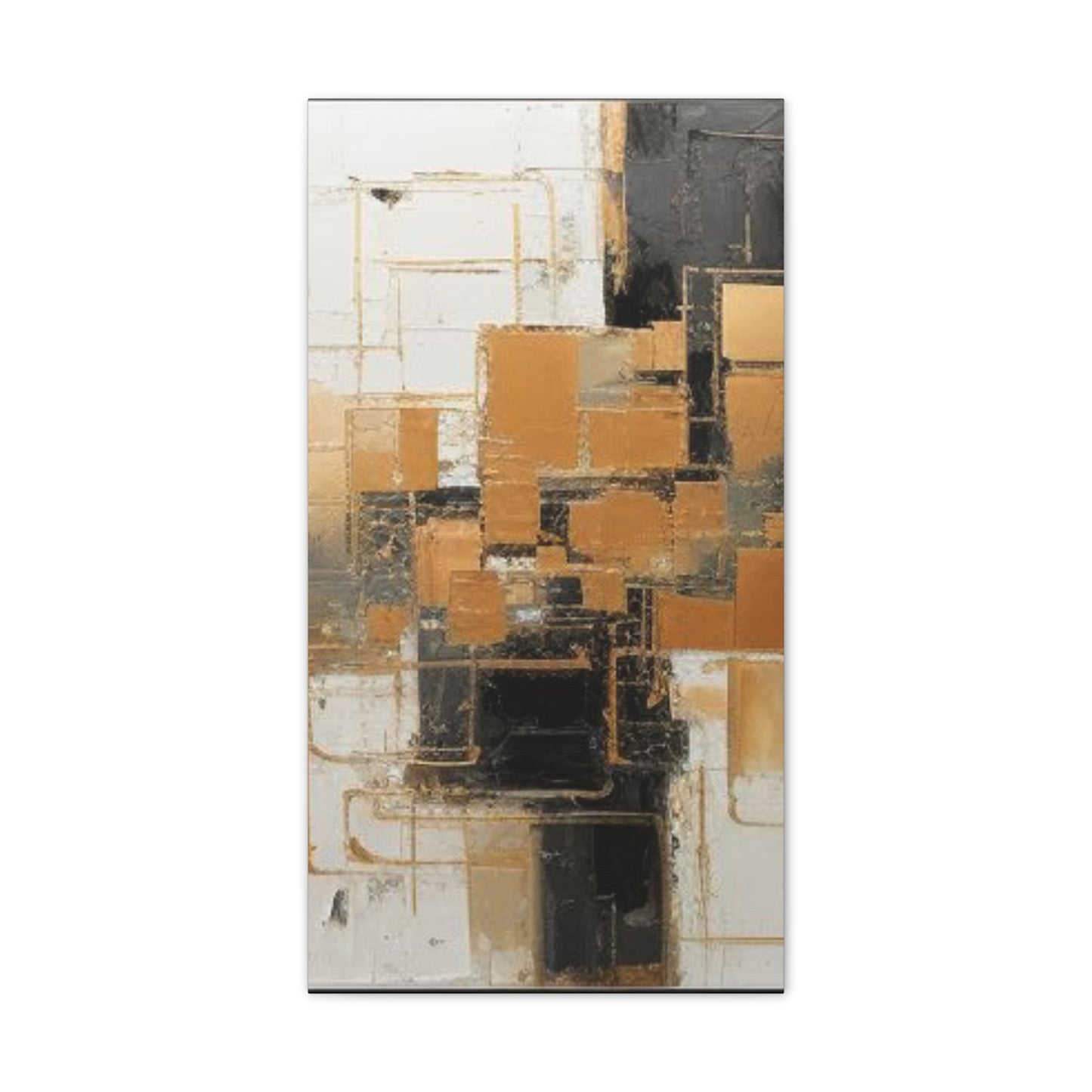 Gold and Black Elegance: A Symphony of Sophistication Canvas Print