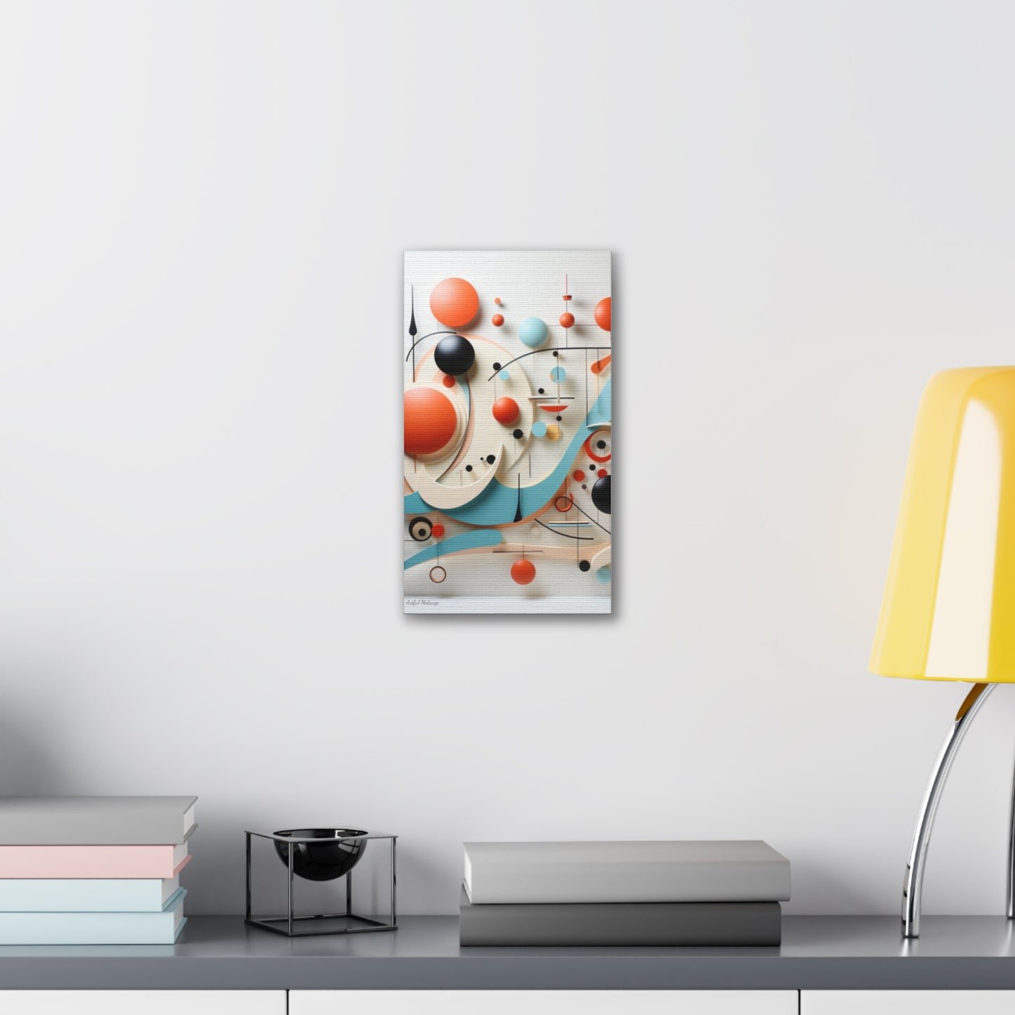 Harmony in Cyan and Peach- Graphic Print