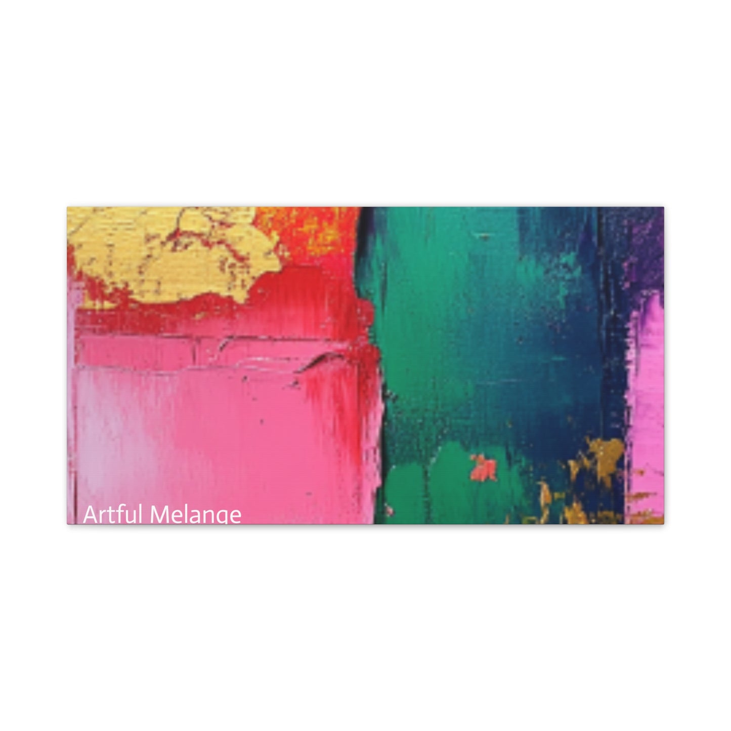 Acrylic Abstract Canvas Print - Homage to the Divine Nine/Pink Green Purple and Gold 1