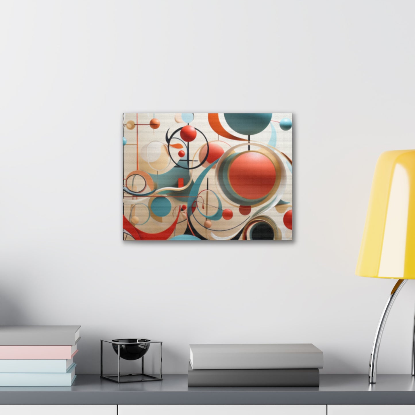 Harmony in Cyan and Peach- Graphic Print