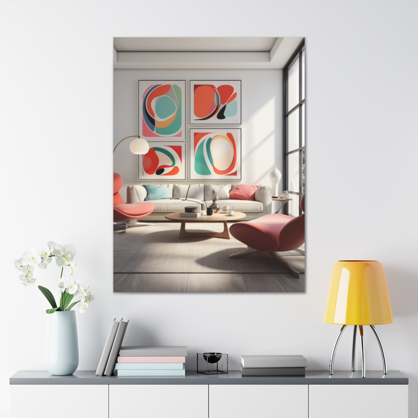 Timeless Elegance: Refined Pink Hues Canvas Print for Sophisticated Living Spaces