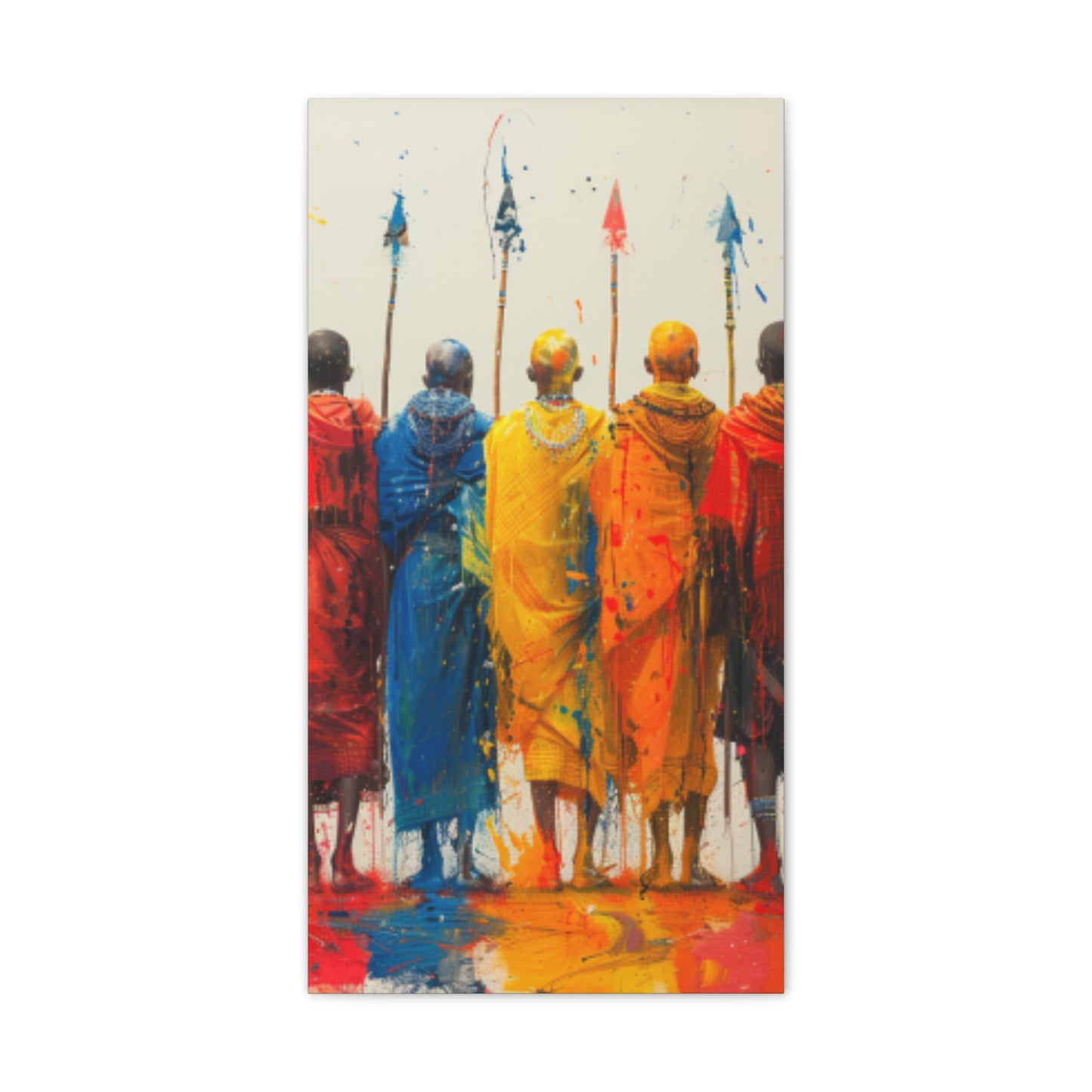 Masai Warriors Abstract Canvas Print