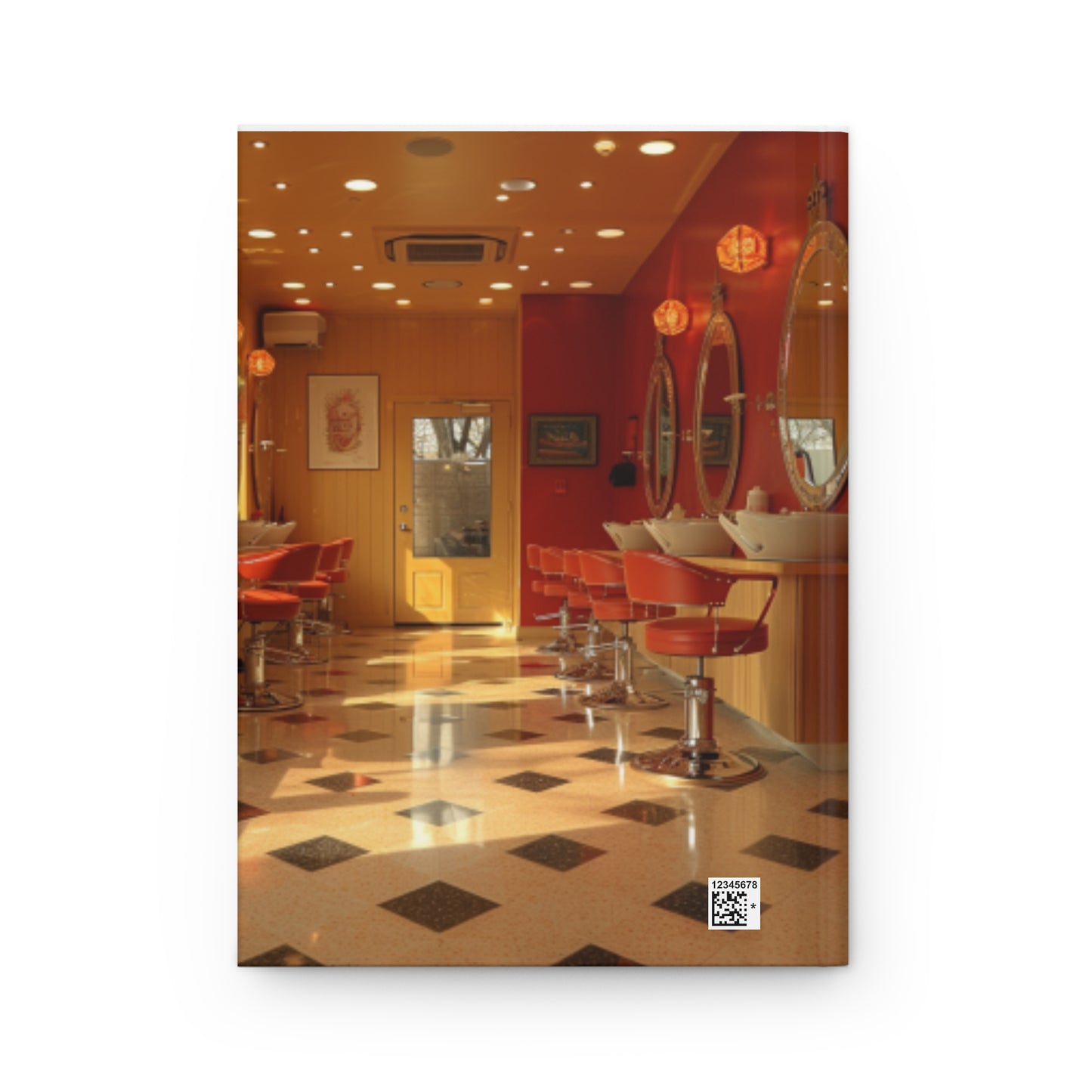 Black Hair Salon Interiors Hardcover Journal